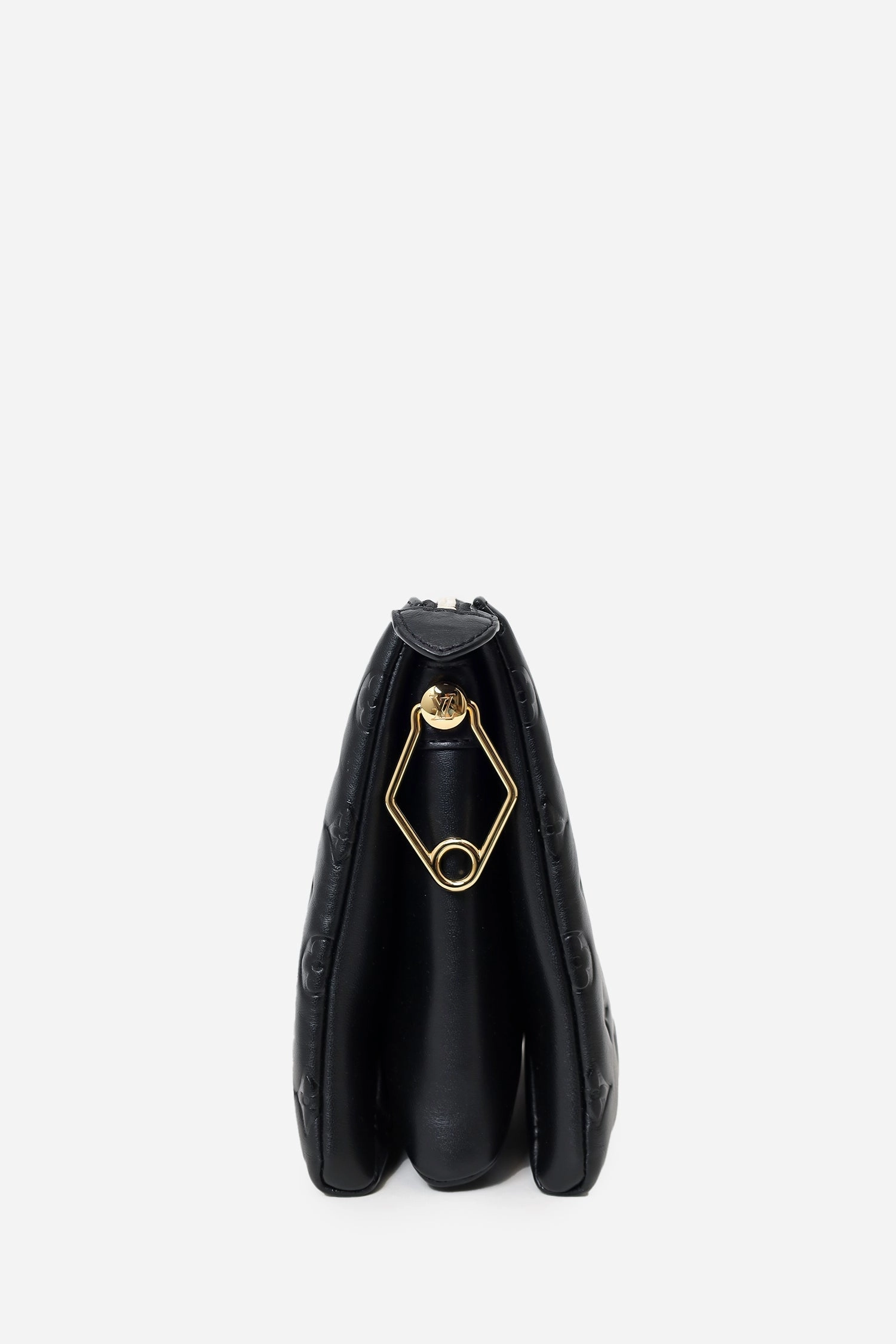 Louis Vuitton Black Monogram Embossed Leather Puffy Coussin PM