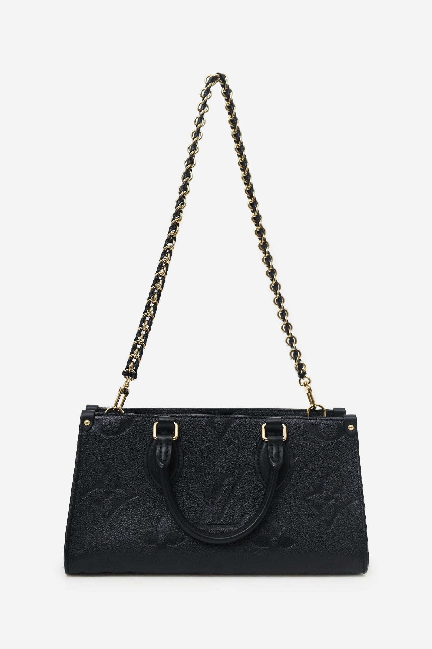 Louis Vuitton Black Monogram Empreinte Leather 'On The Go' Bag with Strap