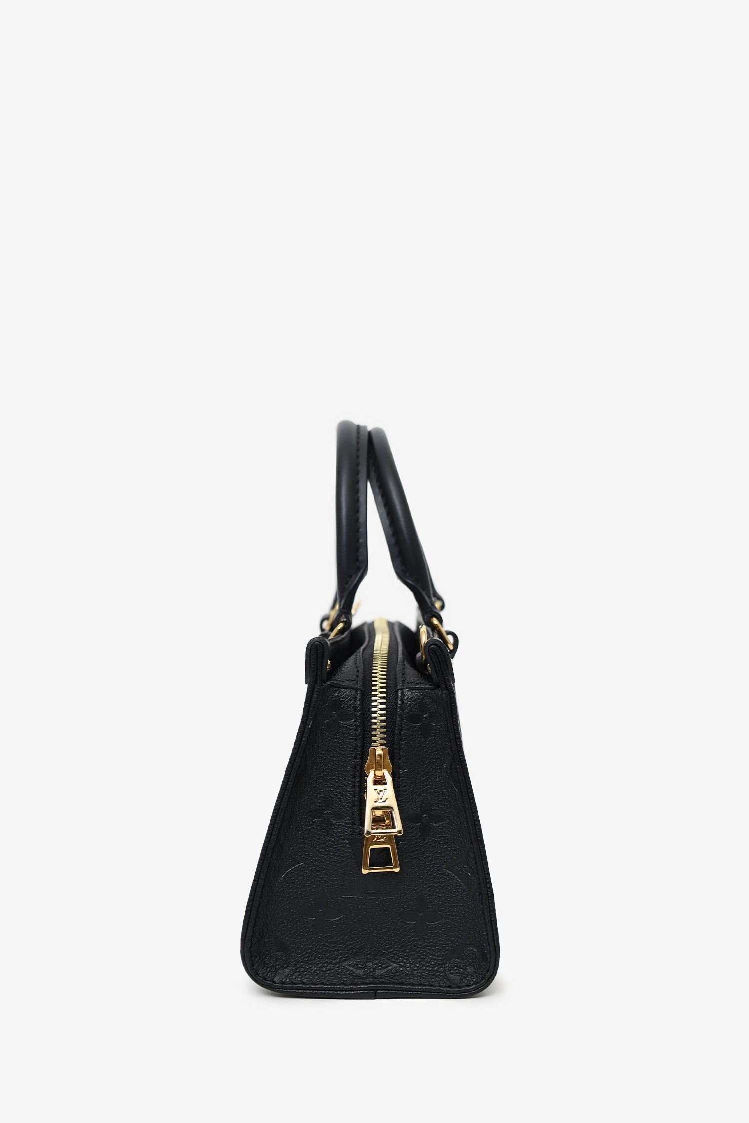 Louis Vuitton Black Monogram Empreinte Leather 'On The Go' Bag with Strap