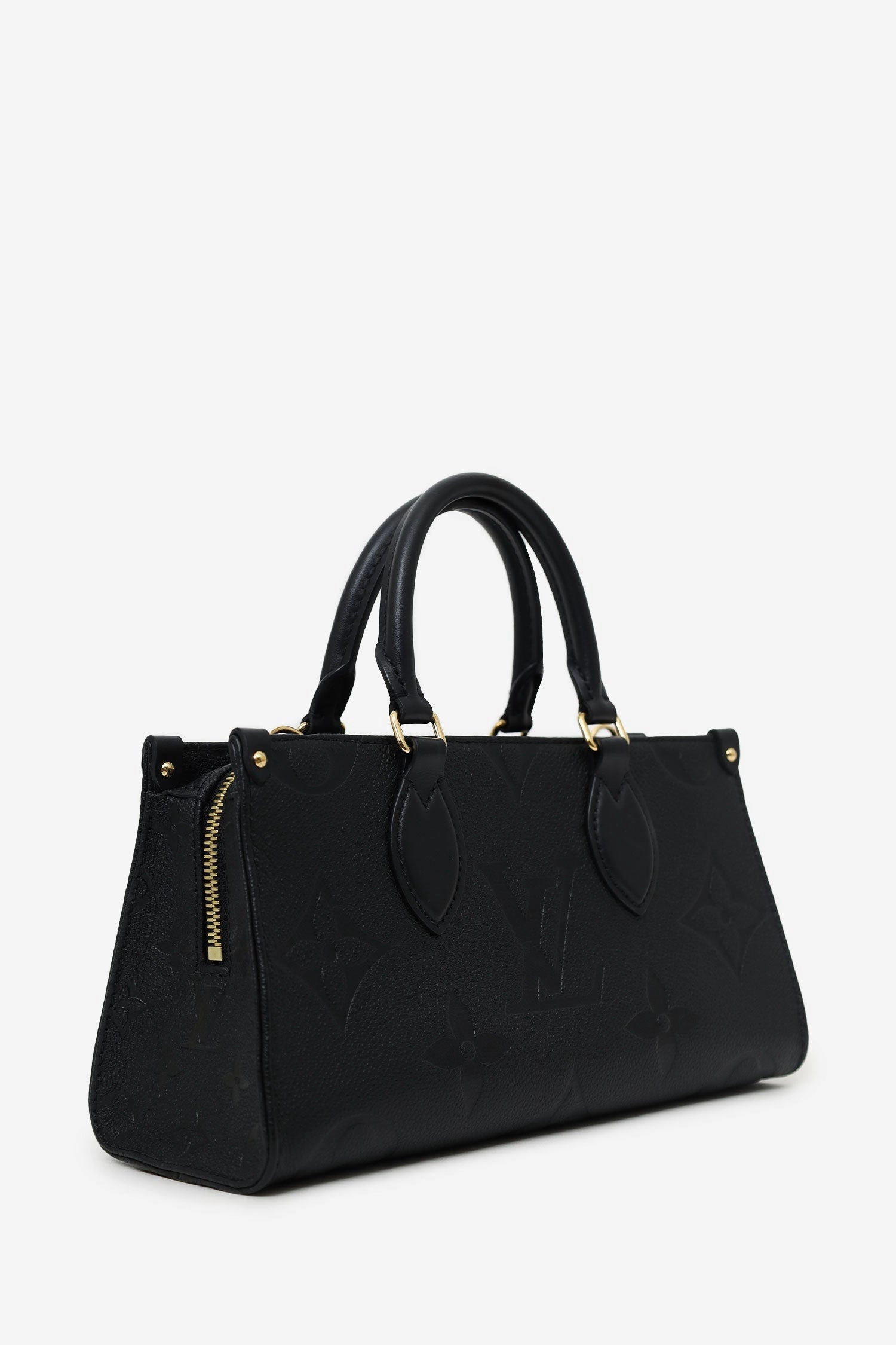 Louis Vuitton Black Monogram Empreinte Leather 'On The Go' Bag with Strap