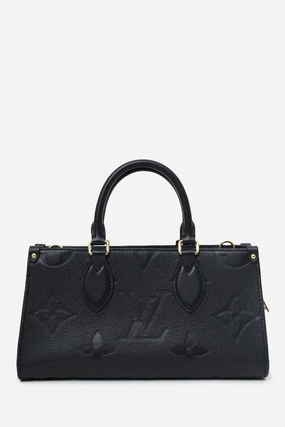 Louis Vuitton Black Monogram Empreinte Leather 'On The Go' Bag with Strap