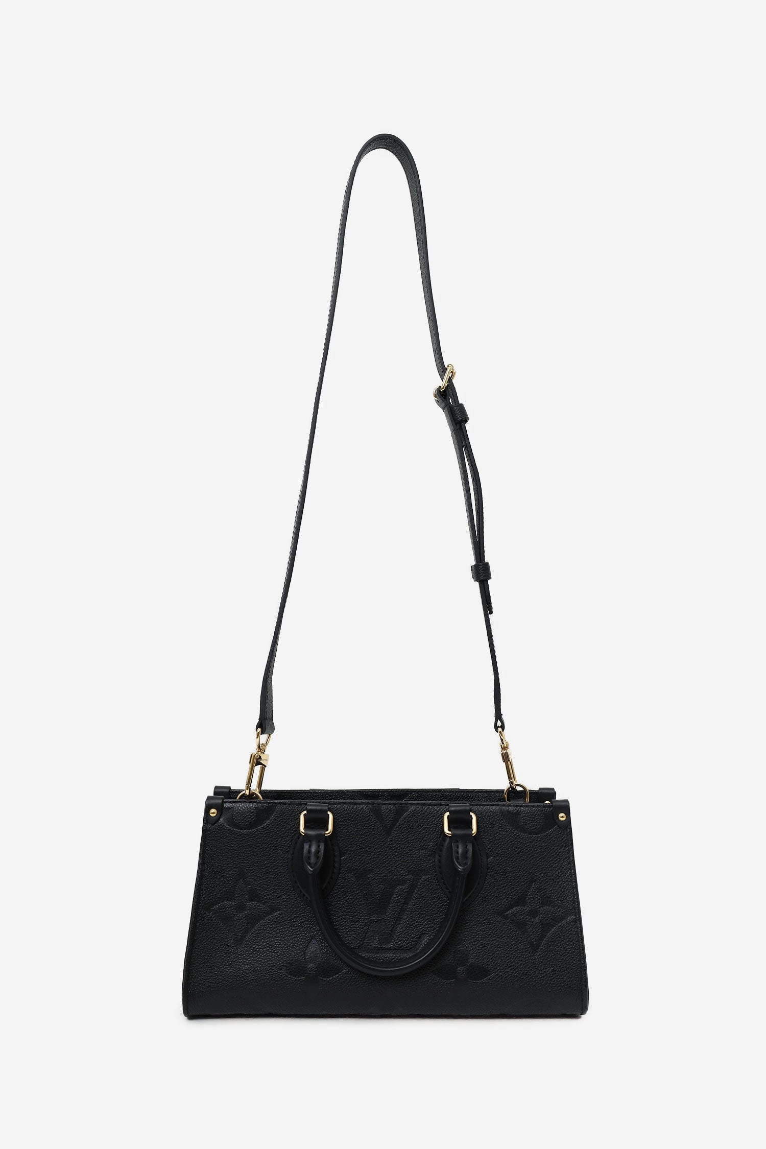 Louis Vuitton Black Monogram Empreinte Leather 'On The Go' Bag with Strap