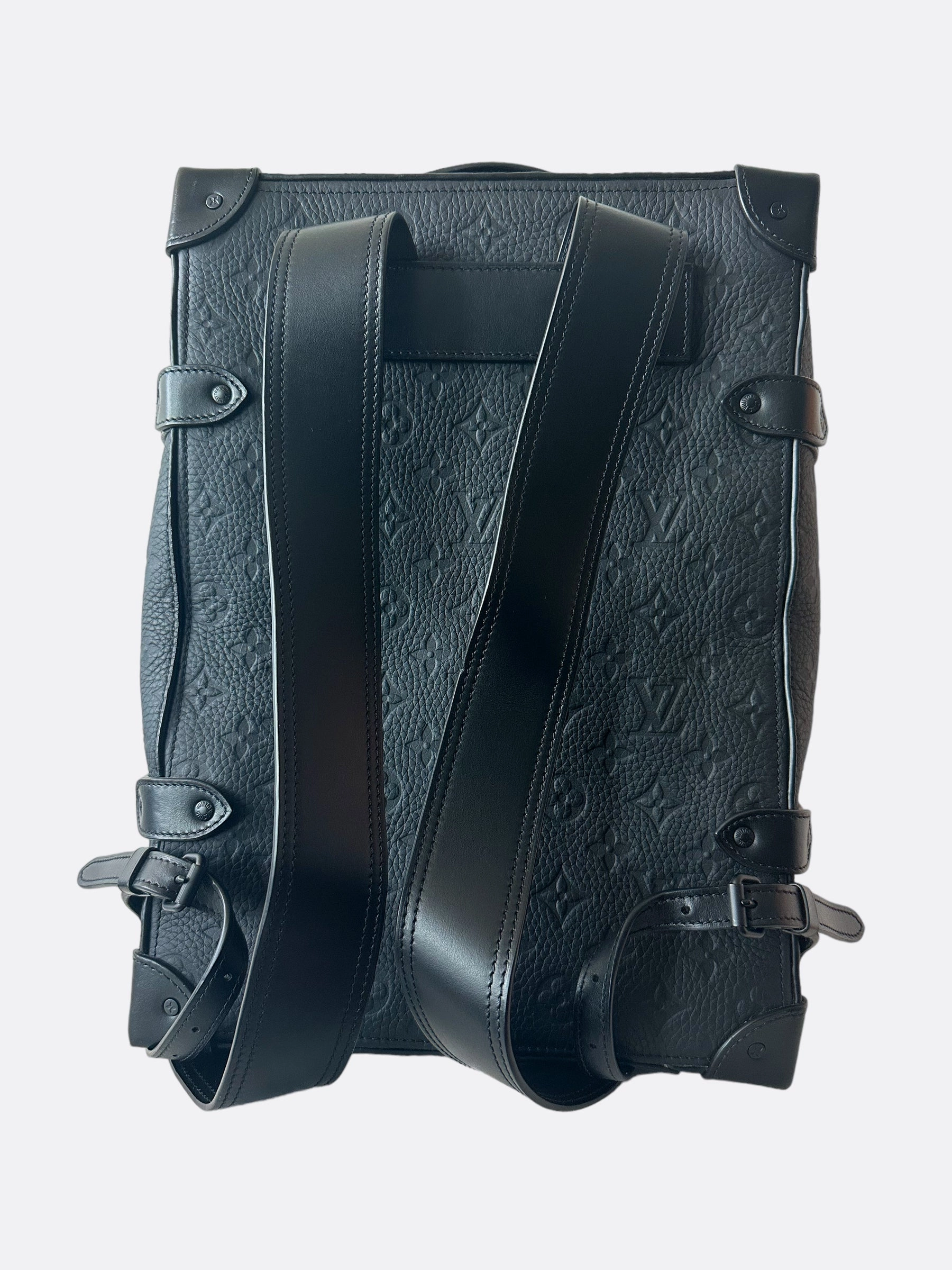 Louis Vuitton Black Monogram Taurillon Soft Trunk Backpack