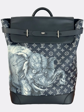 Louis Vuitton Chapman Brothers Navy Monogram Elephant Steamer Backpack