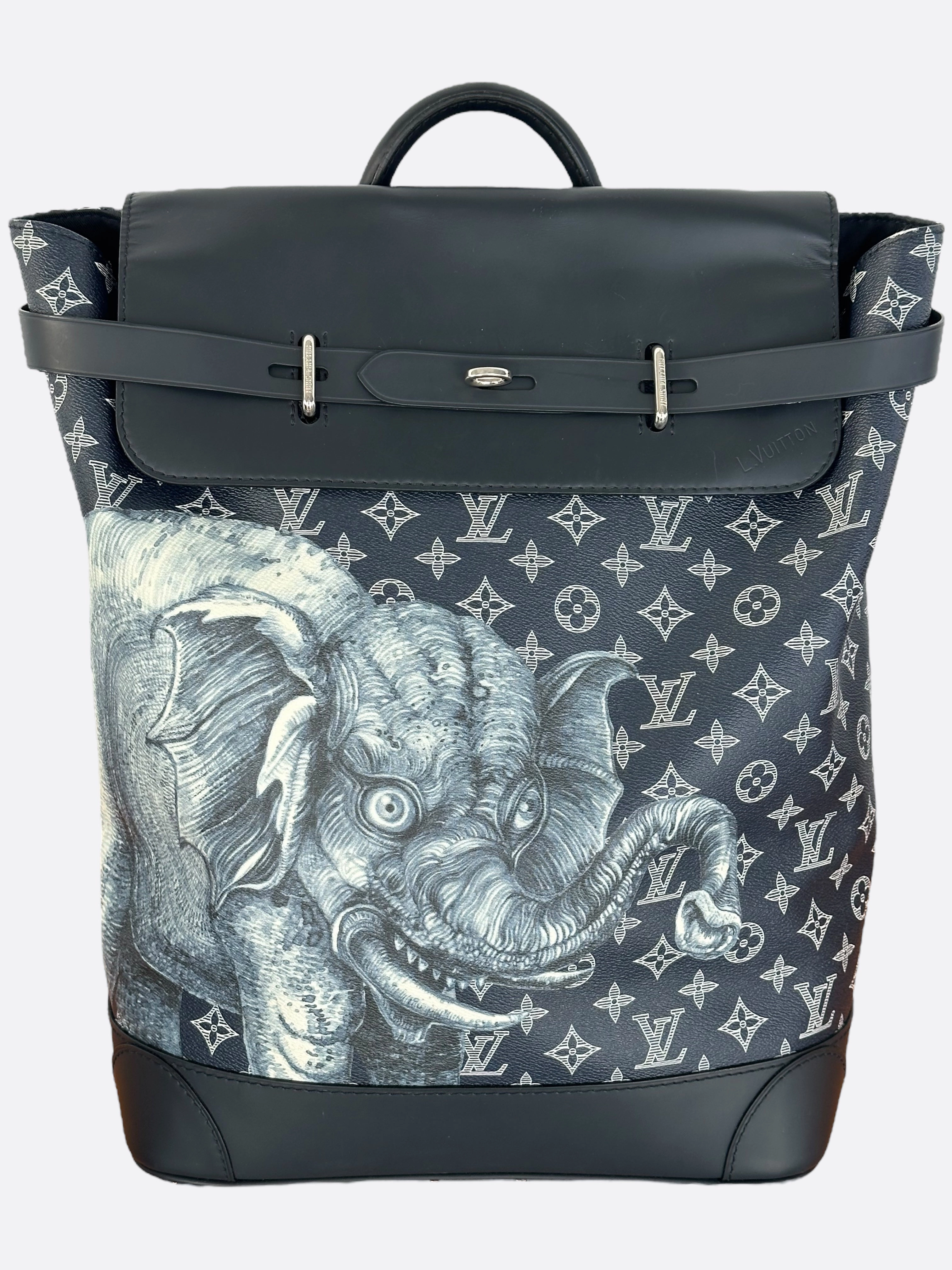 Louis Vuitton Chapman Brothers Navy Monogram Elephant Steamer Backpack