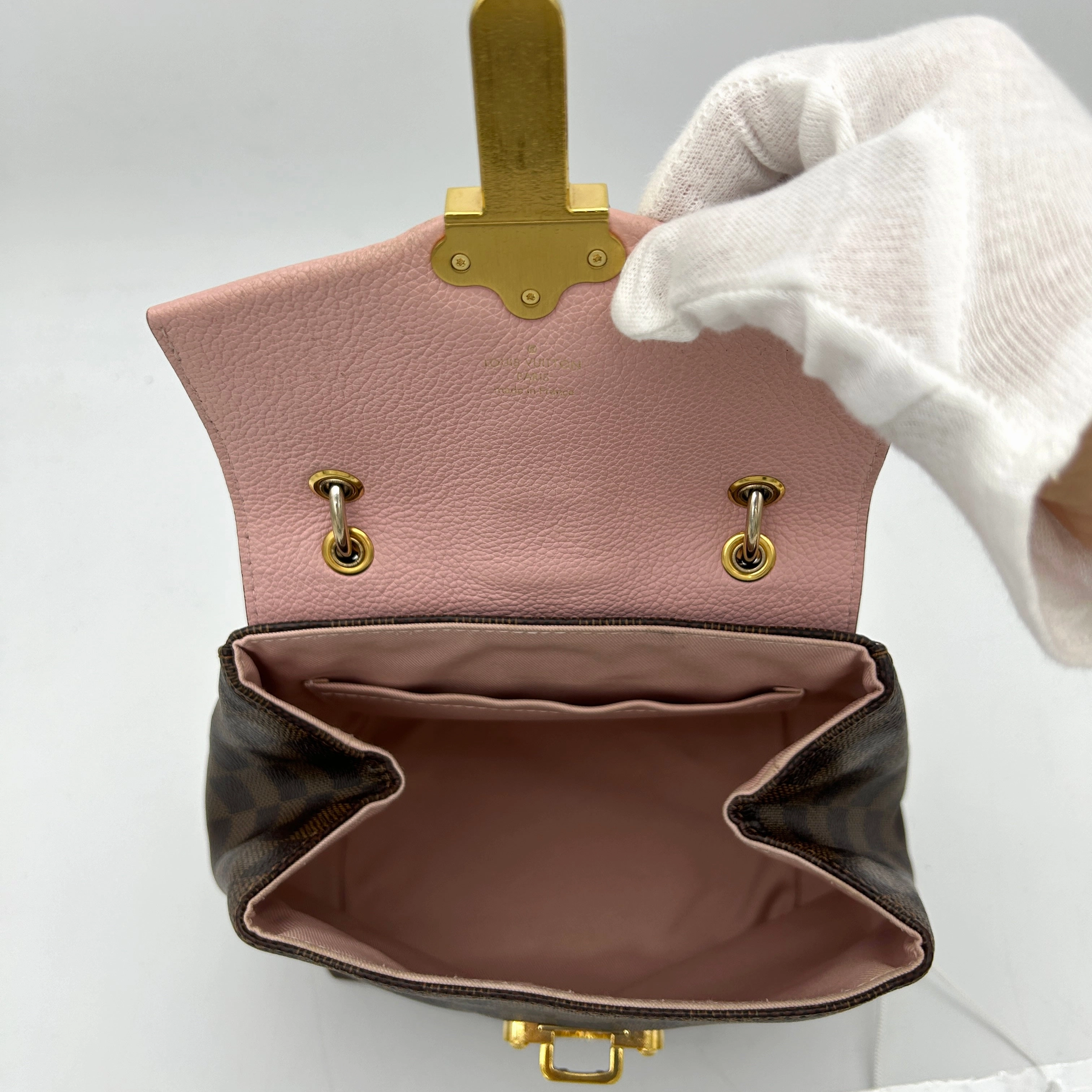 Louis Vuitton Clapton Brown Damier Ebene Rose Backpack Medium