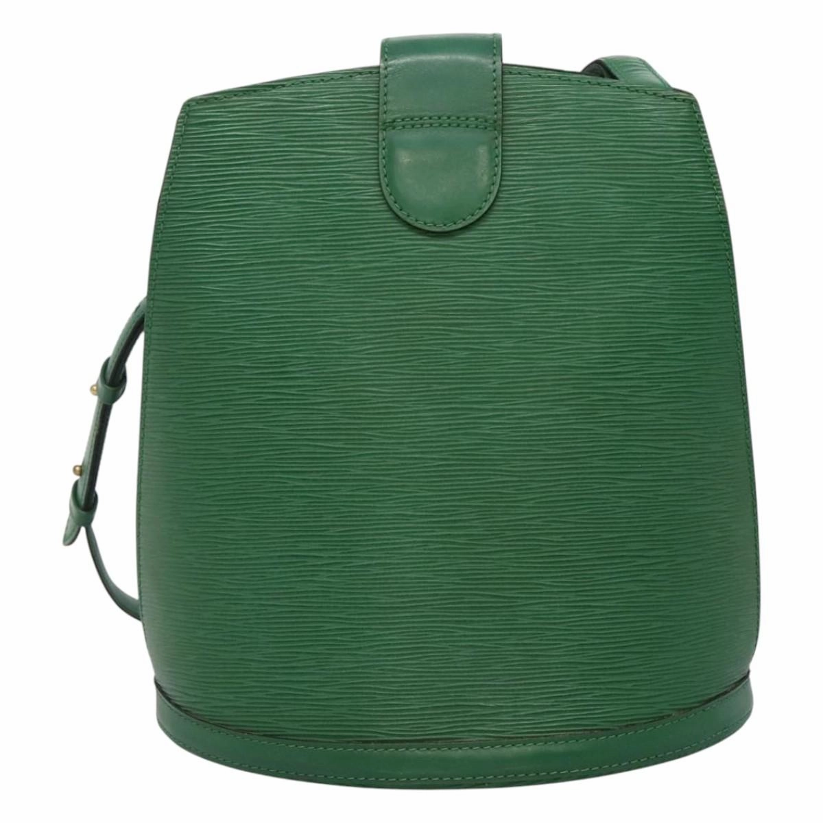 Louis Vuitton Cluny Green Leather Shoulder Bag