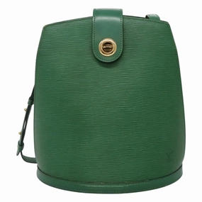 Louis Vuitton Cluny Green Leather Shoulder Bag