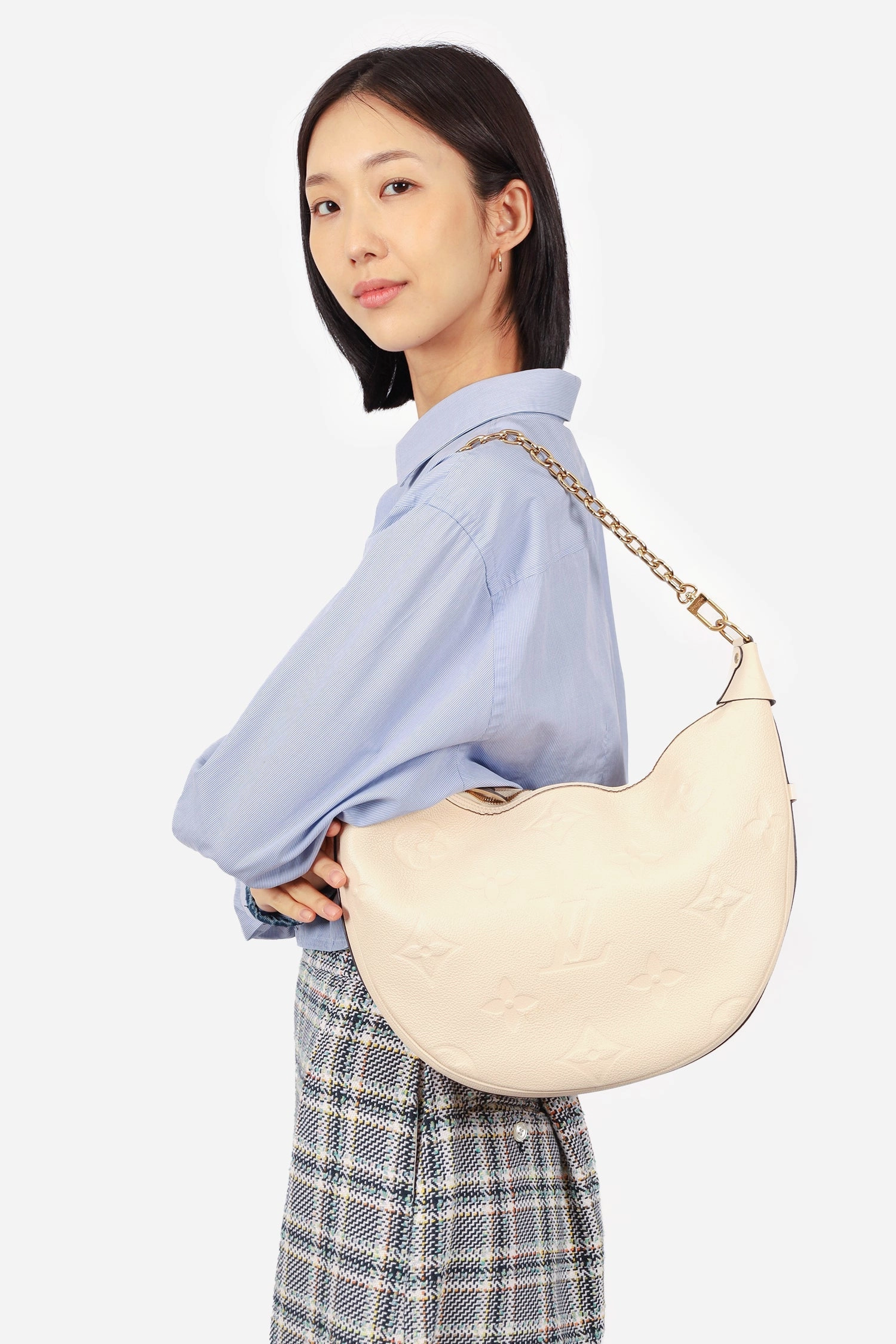 Louis Vuitton Cream Loop Hobo Bag with Strap