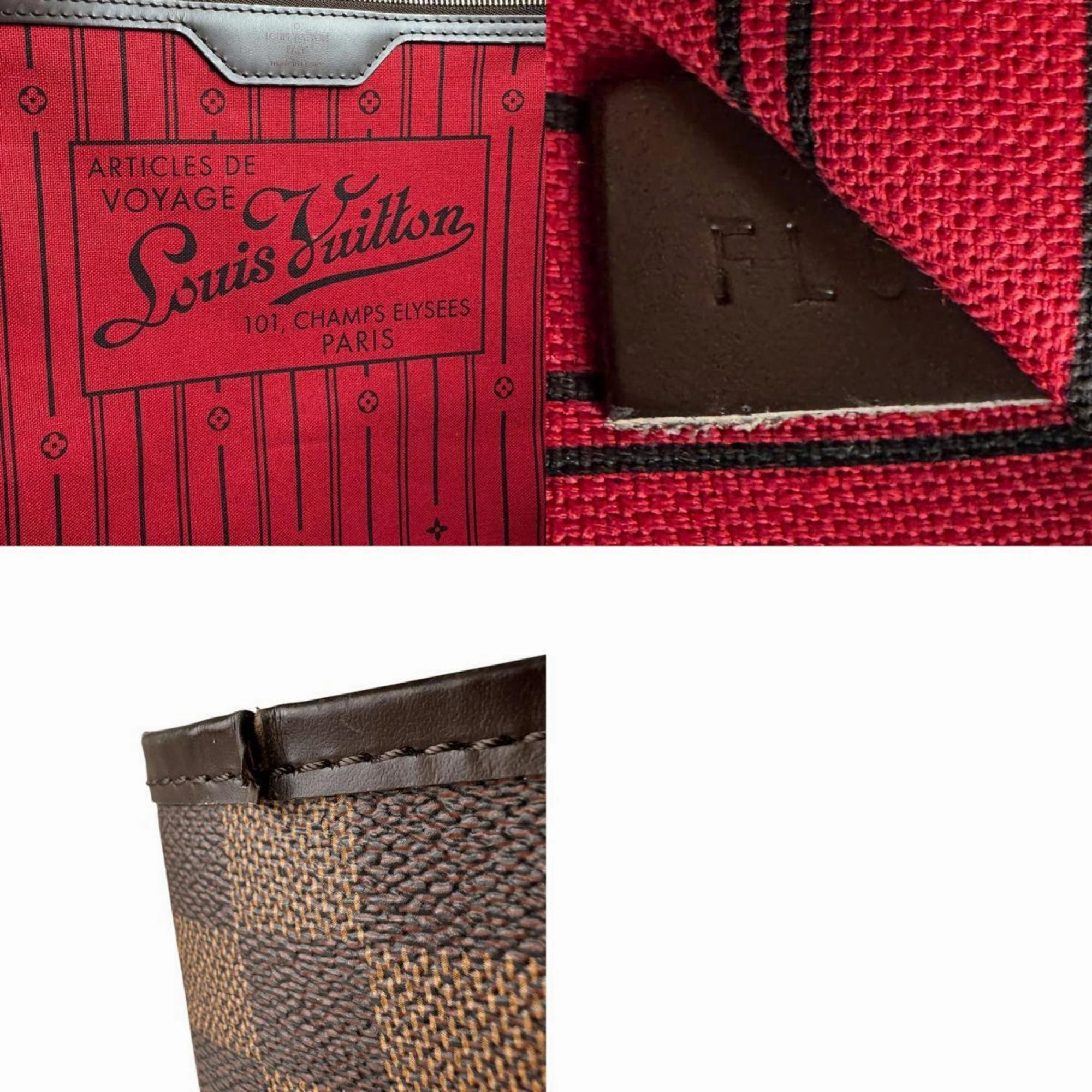 Louis Vuitton Damier Canvas Ebene Damier Canvas Handbag Tote Bag (Pre-Owned)