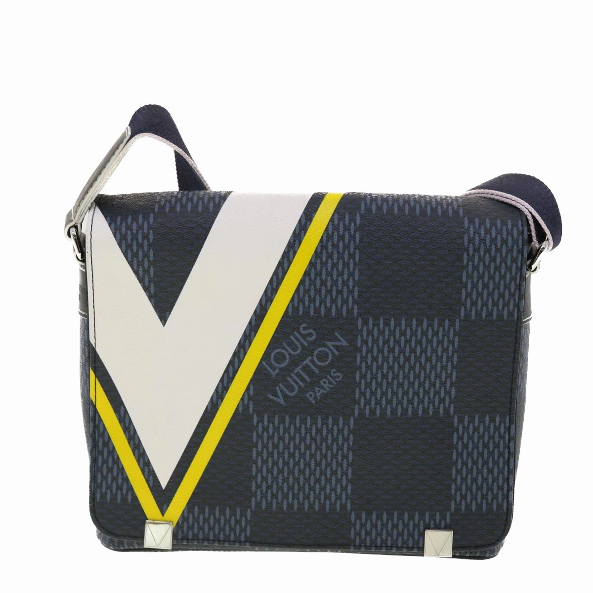 LOUIS VUITTON Damier Cobalt District PM Shoulder Bag N44002 LV 39375
