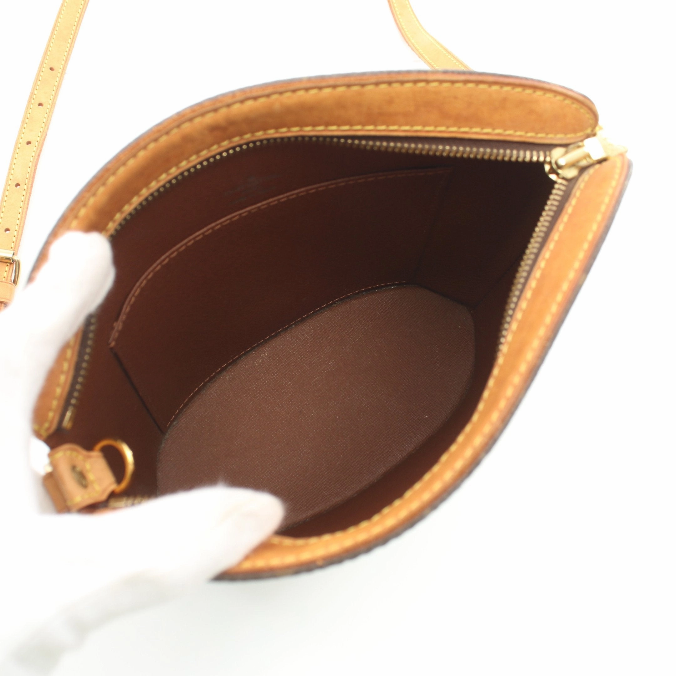 Louis Vuitton Druot Monogram Shoulder Bag Pvc Leather Brown