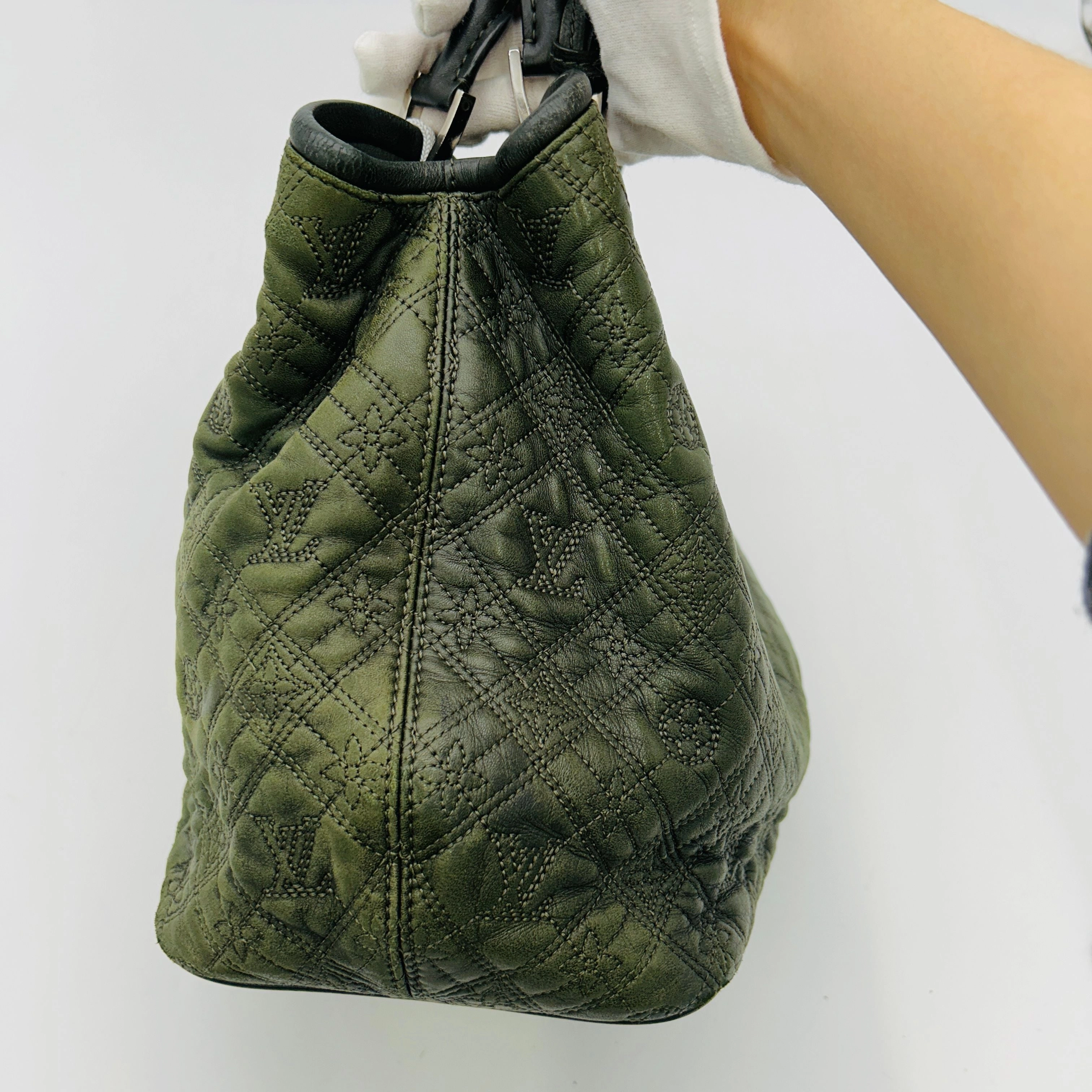 Louis Vuitton Fumee Monogram Antheia Leather Lilia PM Green Shoulder Bag LA1205