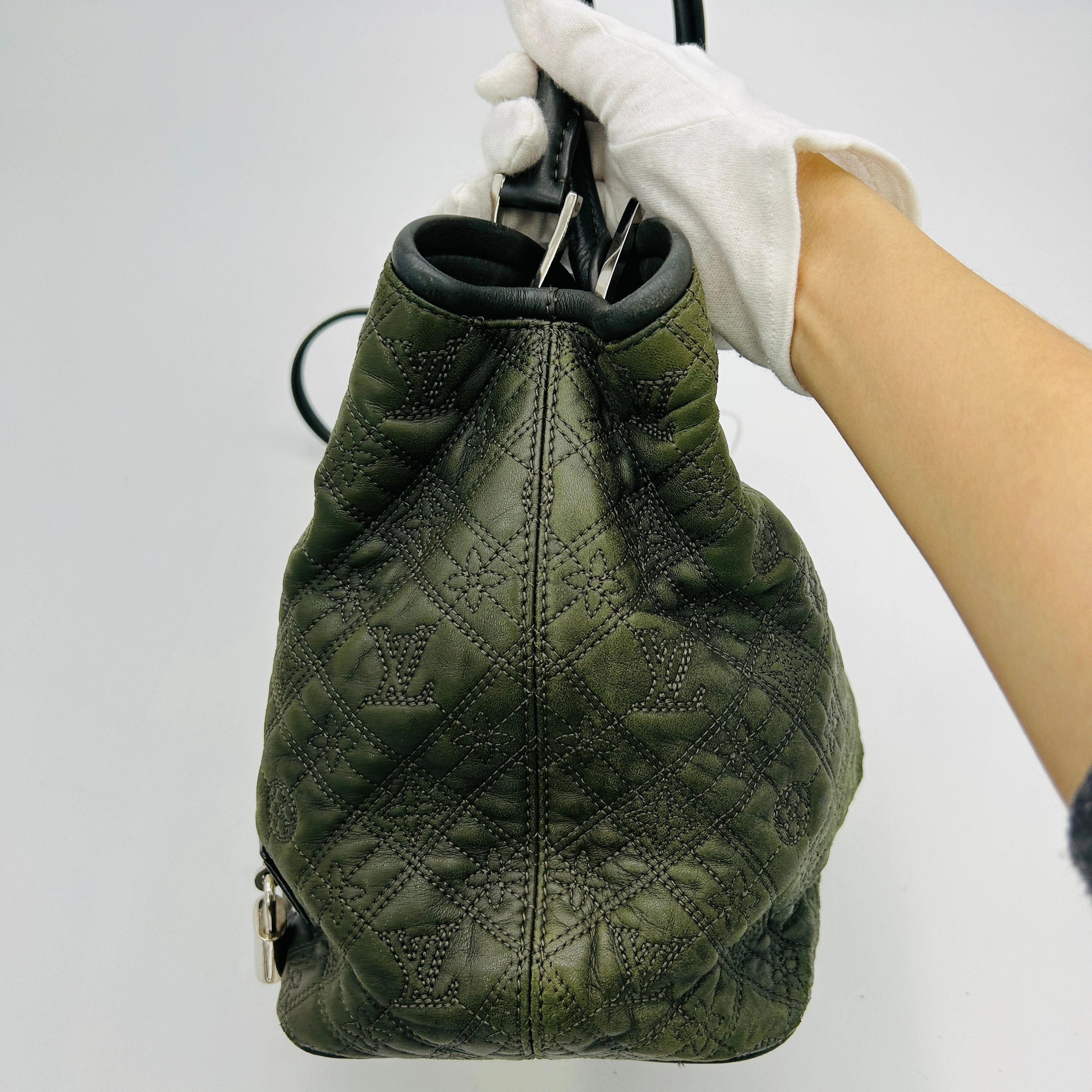 Louis Vuitton Fumee Monogram Antheia Leather Lilia PM Green Shoulder Bag LA1205