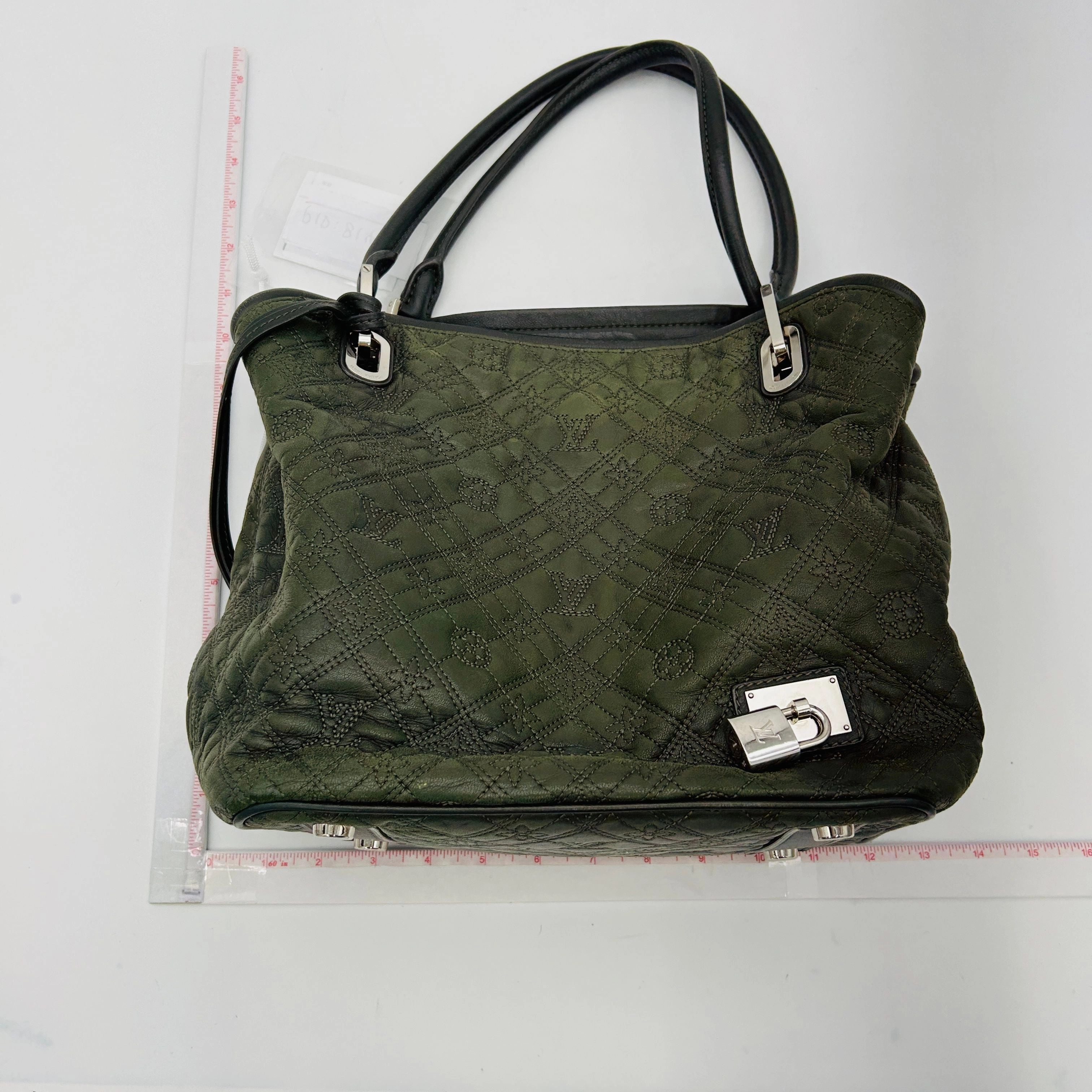 Louis Vuitton Fumee Monogram Antheia Leather Lilia PM Green Shoulder Bag LA1205