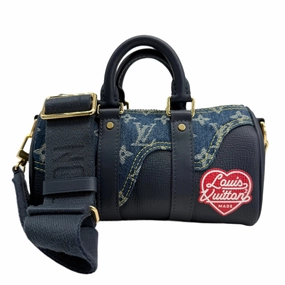 Louis Vuitton Keepall XS Shoulder Bag  Monogram Denim Taurillon Leather with Gold Hardware