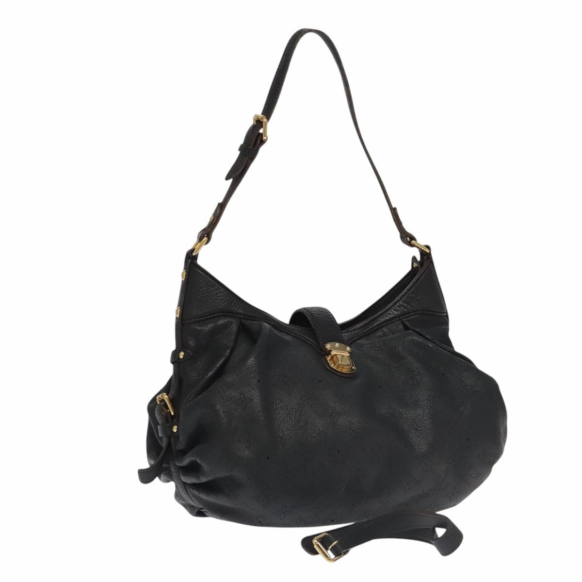 LOUIS VUITTON Monogram Mahina XS Shoulder Bag Black M95660 LV 104802