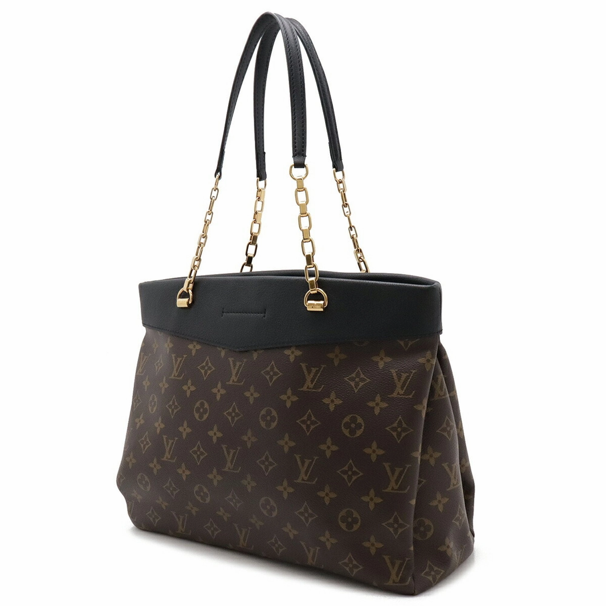 Louis Vuitton Monogram Noir Monogram Leather Tote Bag (Pre-Owned)