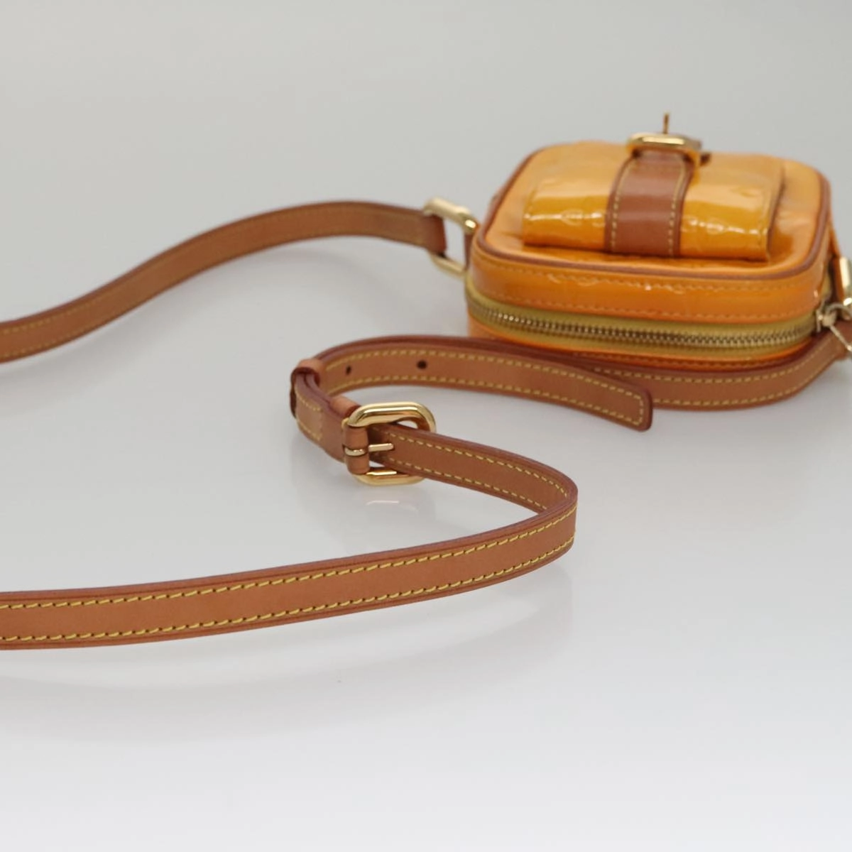 LOUIS VUITTON Monogram Vernis Christie PM Shoulder Bag Yellow M91110 105496