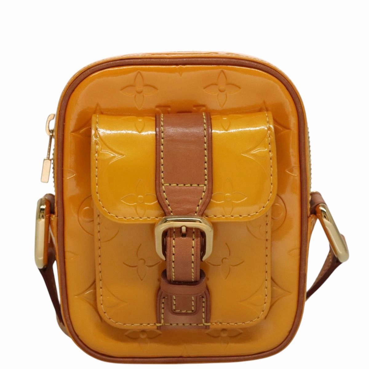 LOUIS VUITTON Monogram Vernis Christie PM Shoulder Bag Yellow M91110 105496