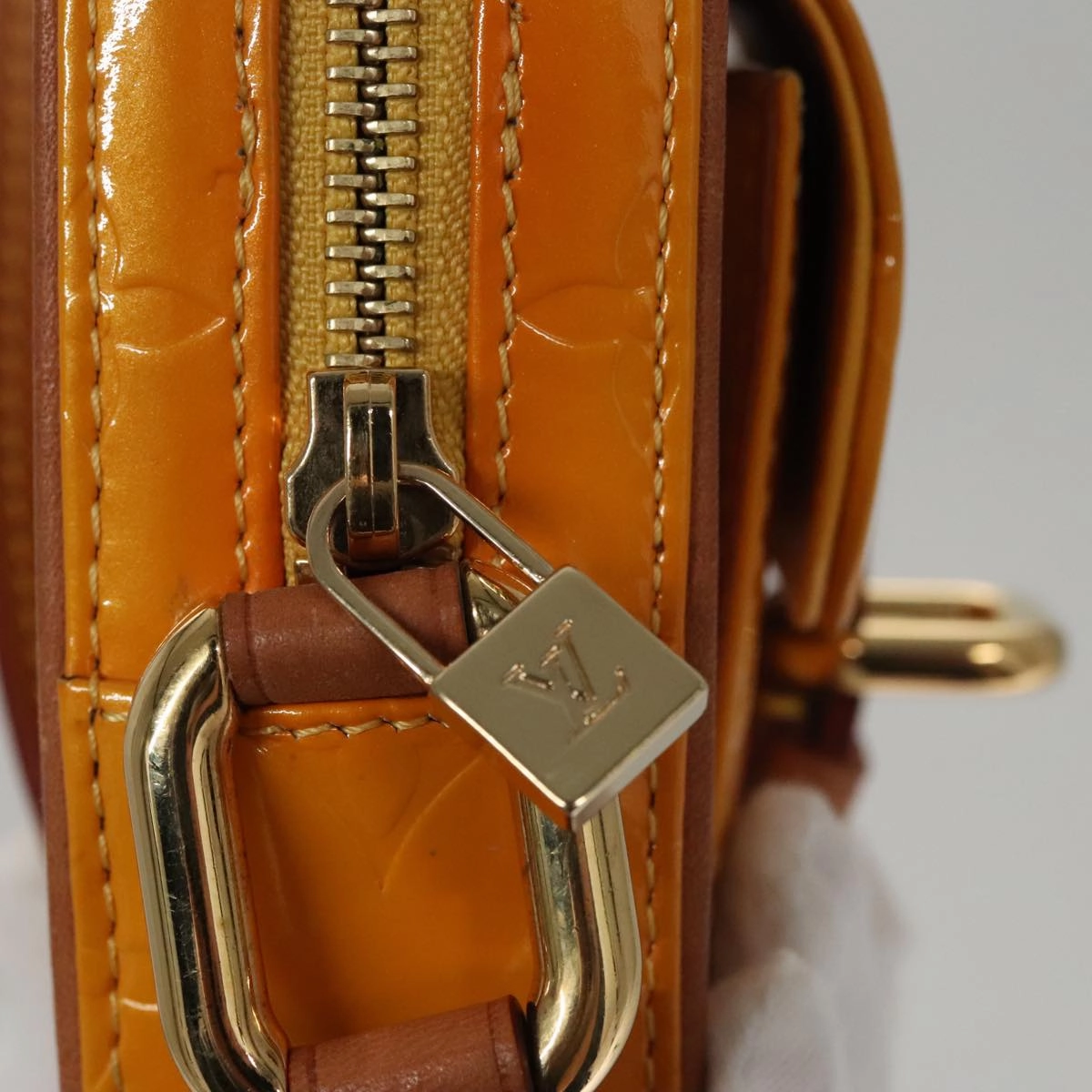 LOUIS VUITTON Monogram Vernis Christie PM Shoulder Bag Yellow M91110 105496