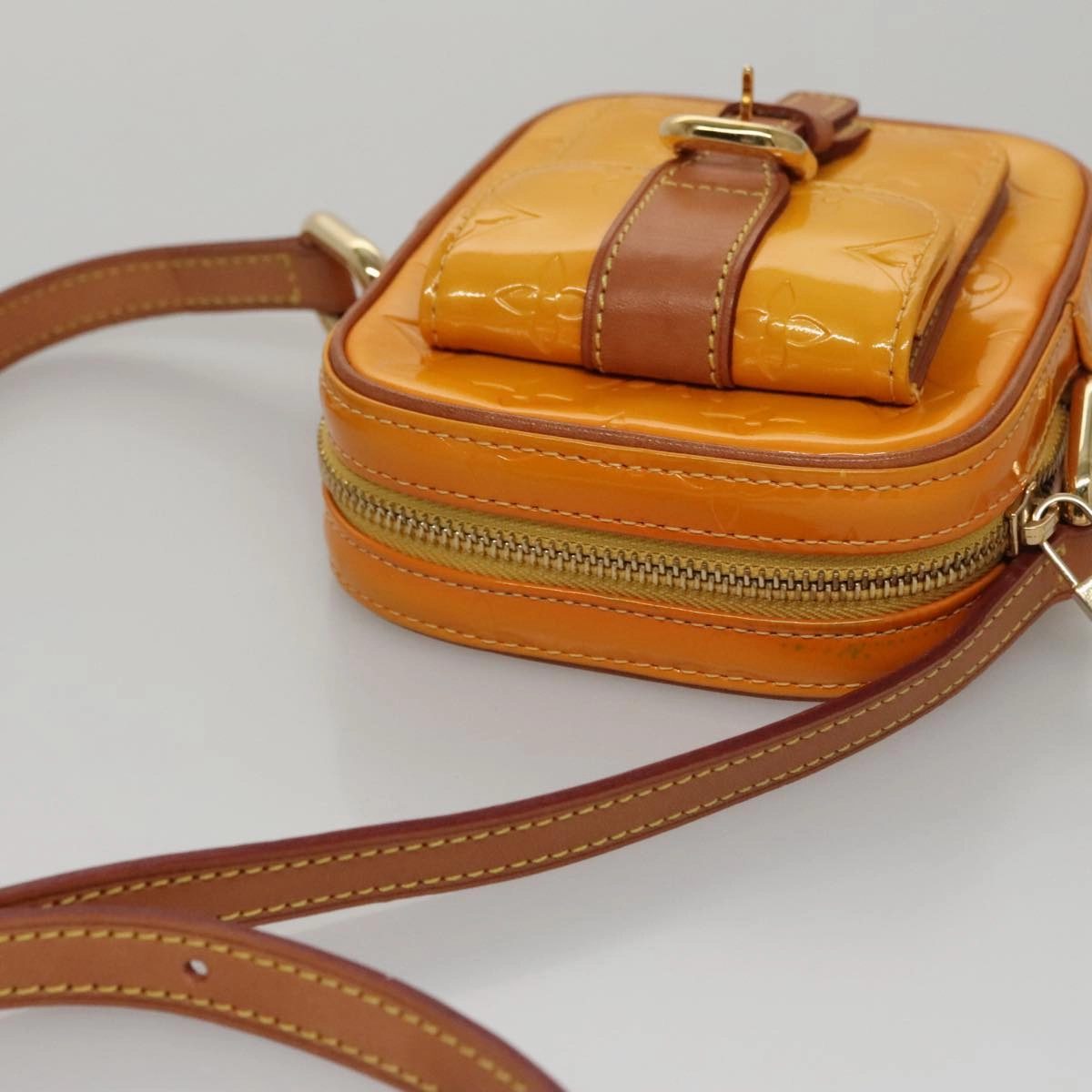 LOUIS VUITTON Monogram Vernis Christie PM Shoulder Bag Yellow M91110 105496