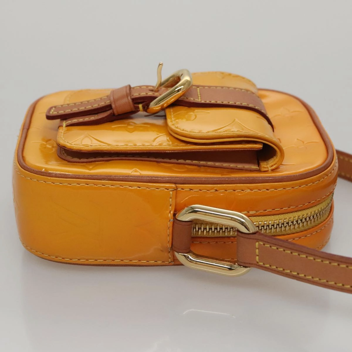LOUIS VUITTON Monogram Vernis Christie PM Shoulder Bag Yellow M91110 105496