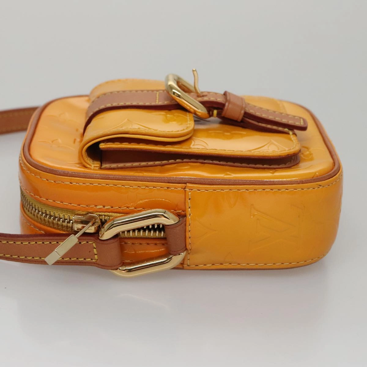 LOUIS VUITTON Monogram Vernis Christie PM Shoulder Bag Yellow M91110 105496