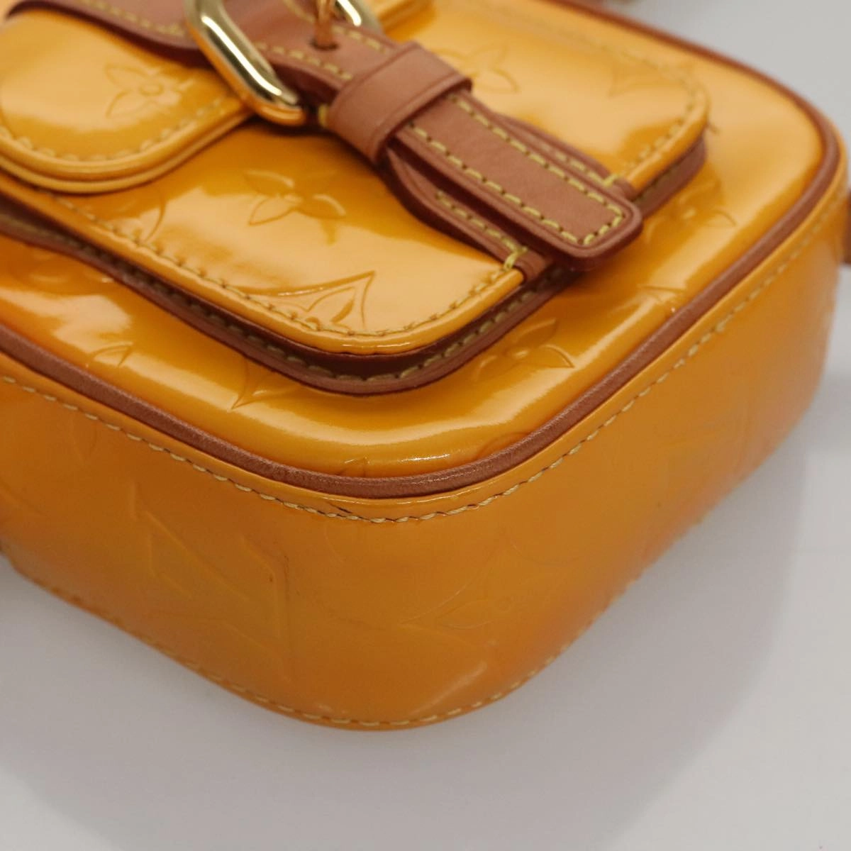 LOUIS VUITTON Monogram Vernis Christie PM Shoulder Bag Yellow M91110 105496