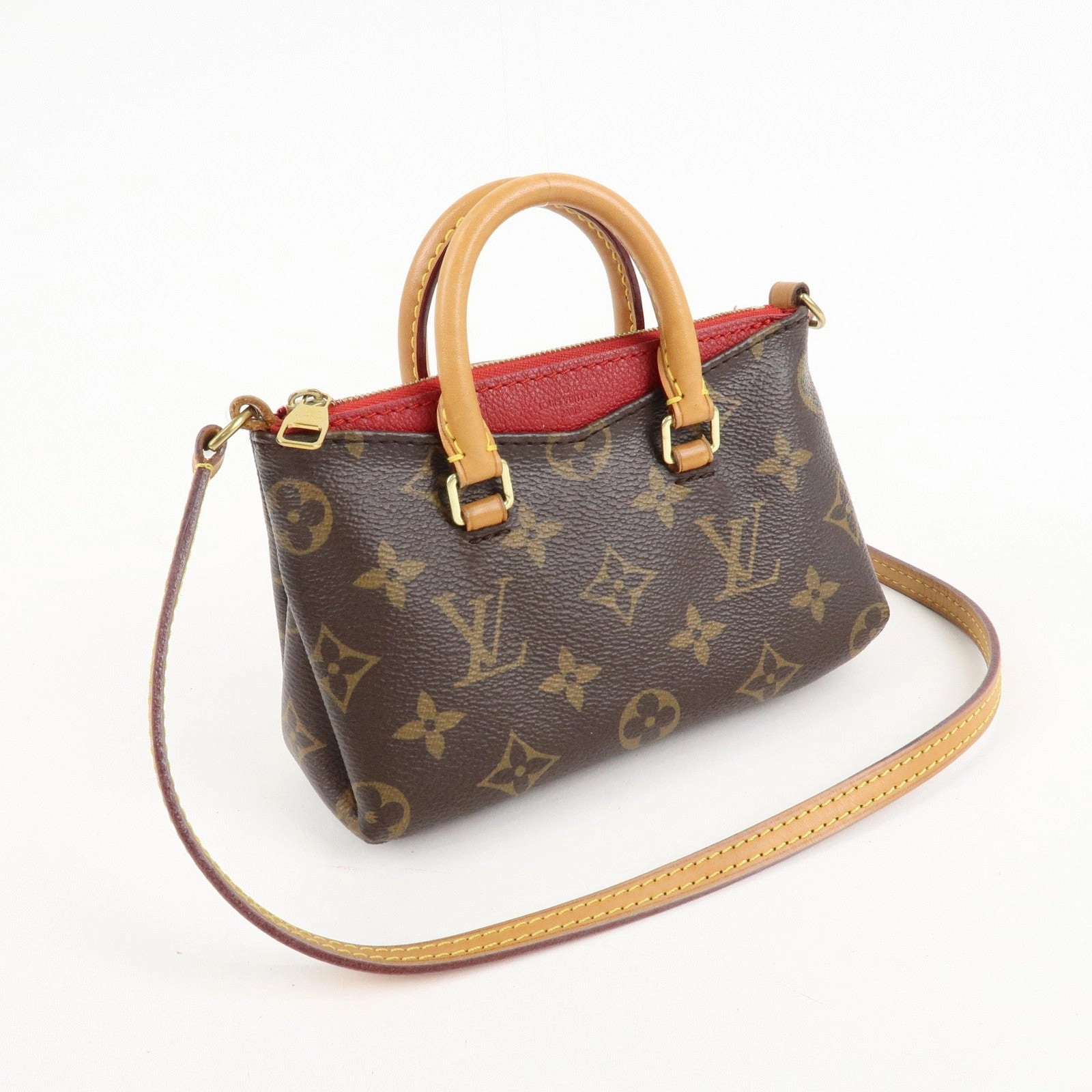 Louis Vuitton Nano Pallas Shoulder Bag Cerise M61254