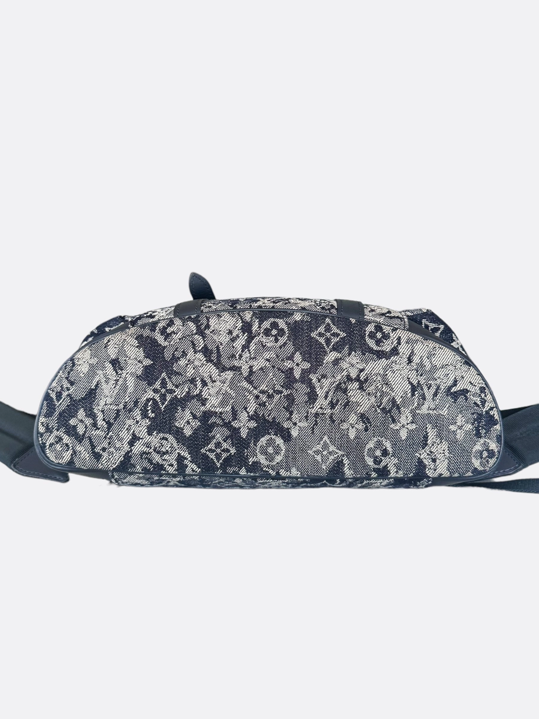 Louis Vuitton Navy Tapestry Monogram Christopher Backpack
