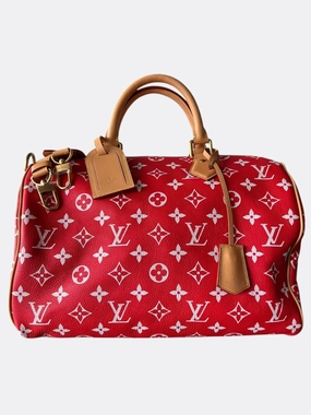 Louis Vuitton Red & White Monogram P9 Speedy 40