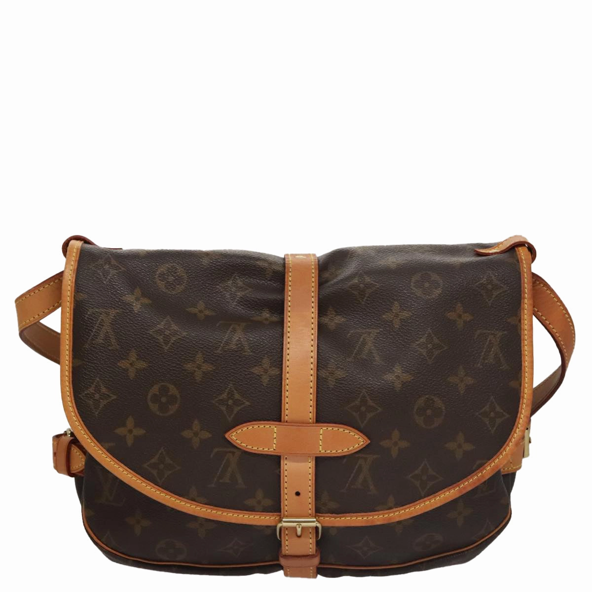 Louis Vuitton Saumur Brown Canvas Shoulder Bag