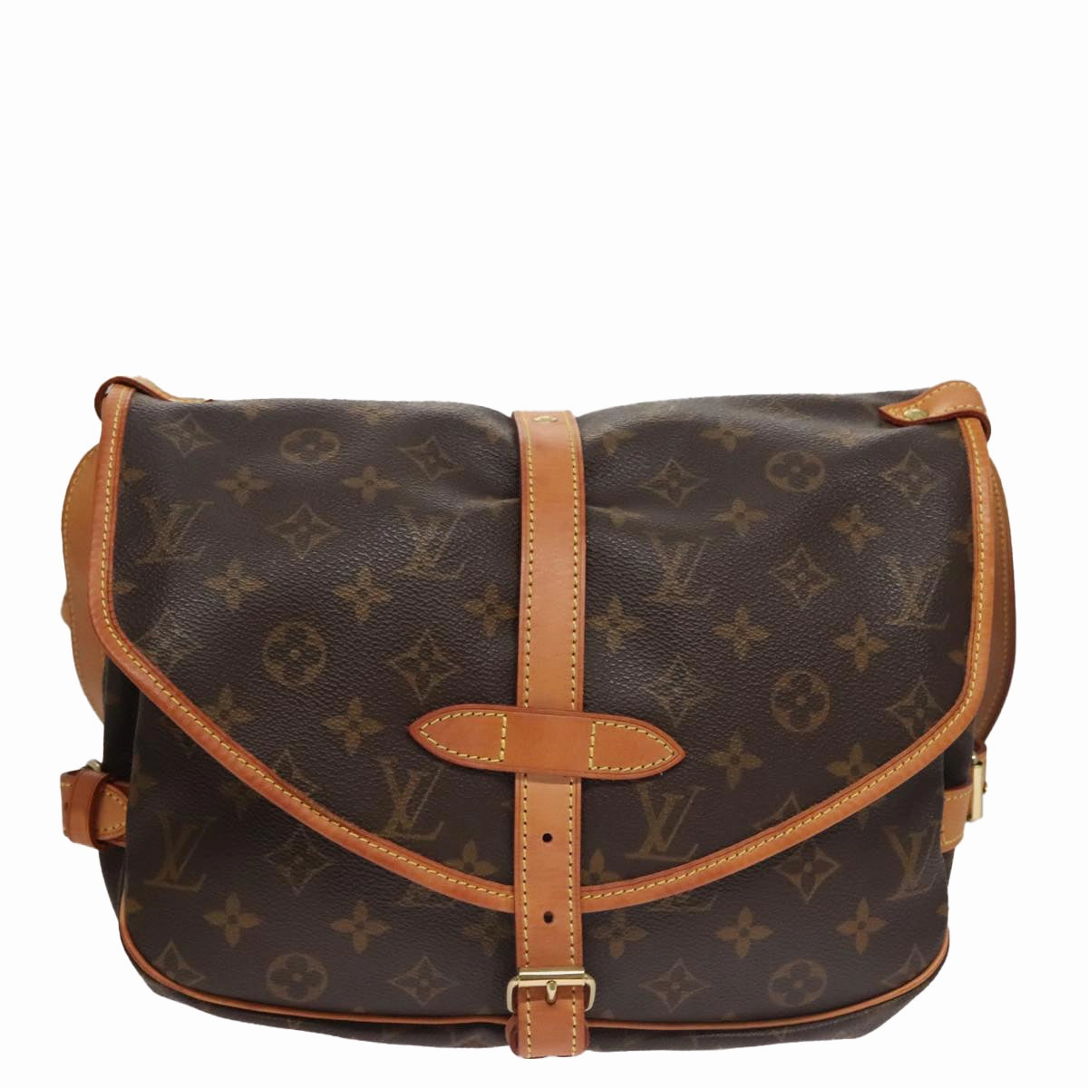 Louis Vuitton Saumur Brown Canvas Shoulder Bag