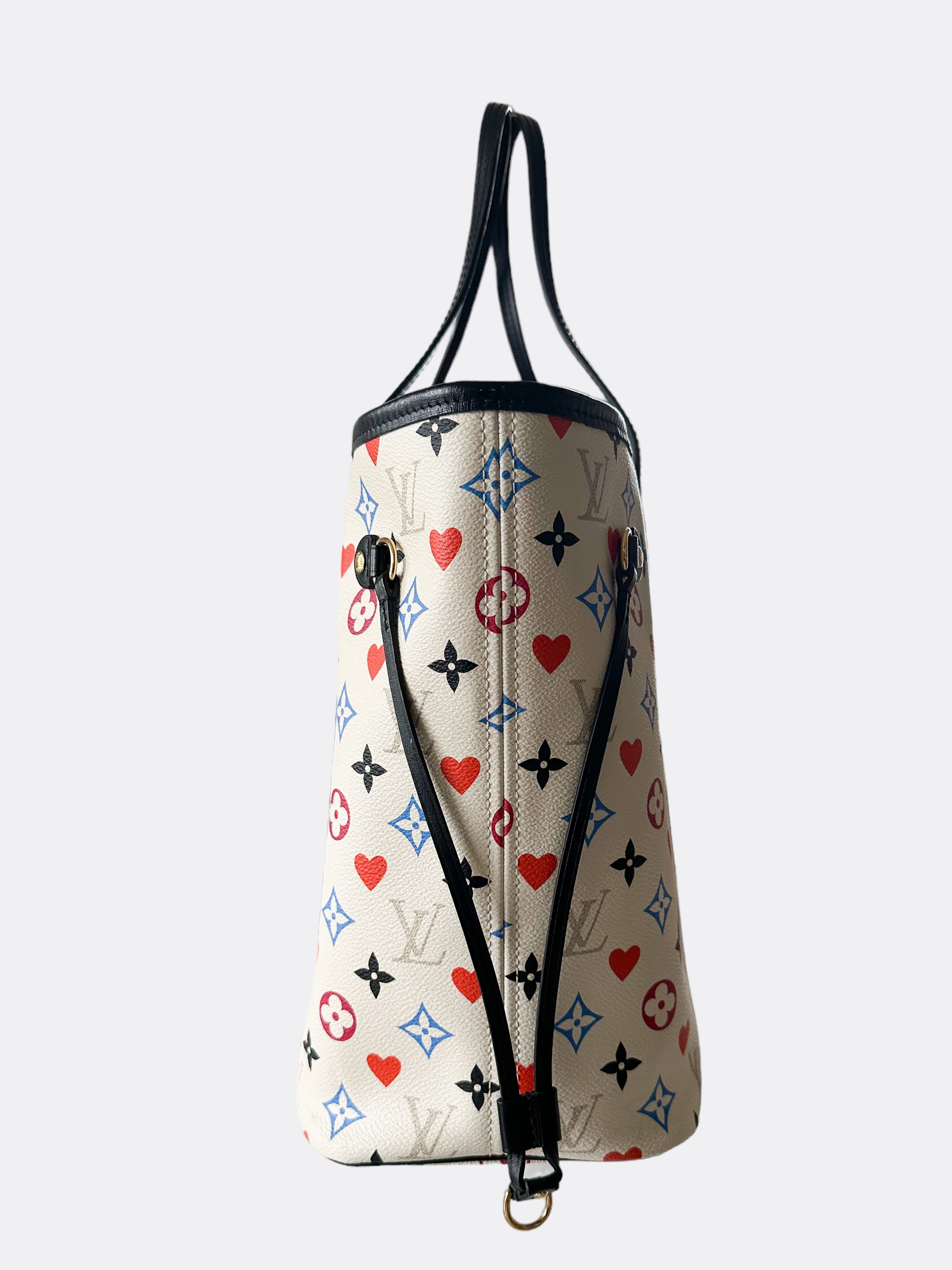 Louis Vuitton White Game On Monogram Neverfull MM