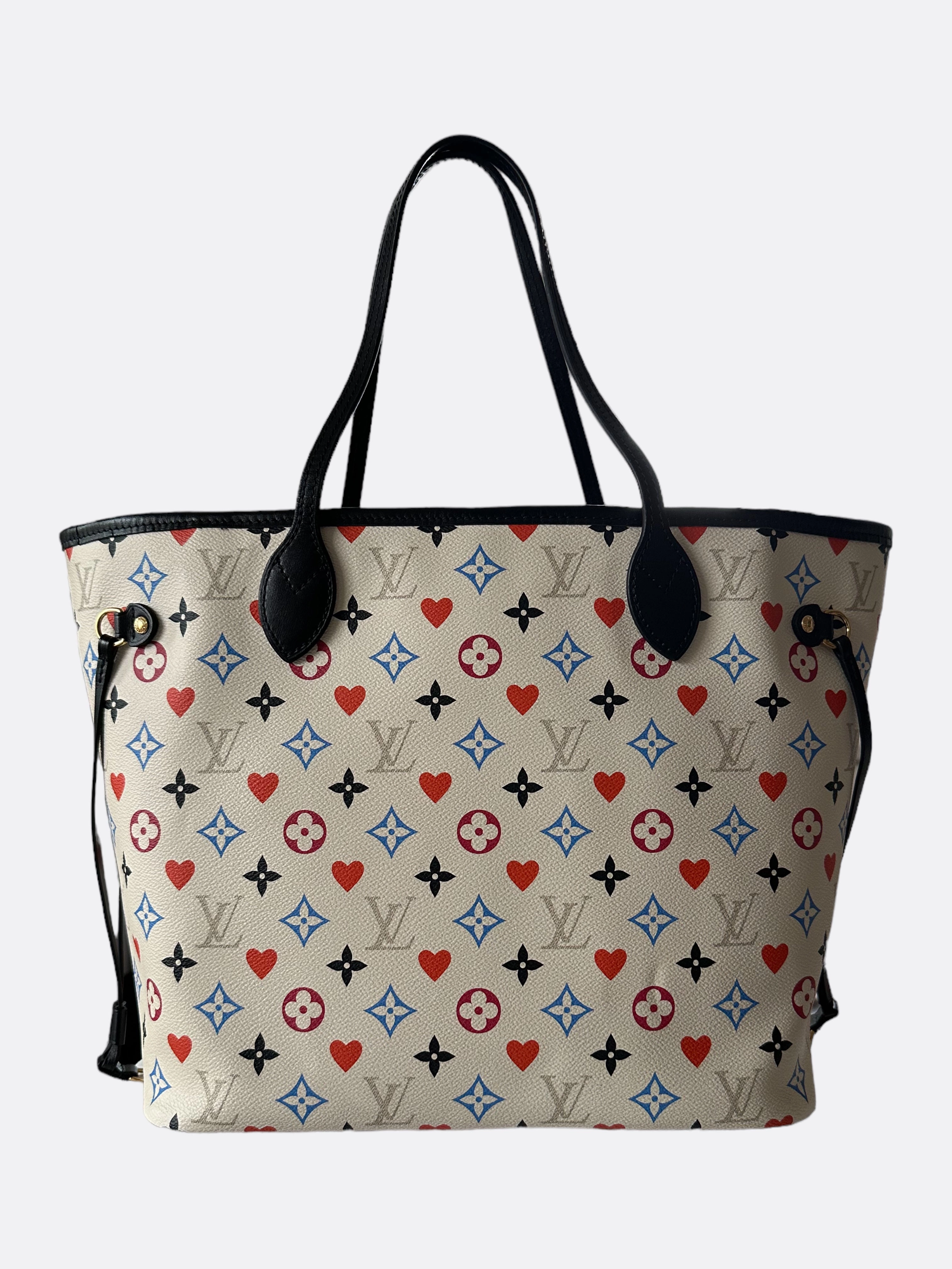 Louis Vuitton White Game On Monogram Neverfull MM