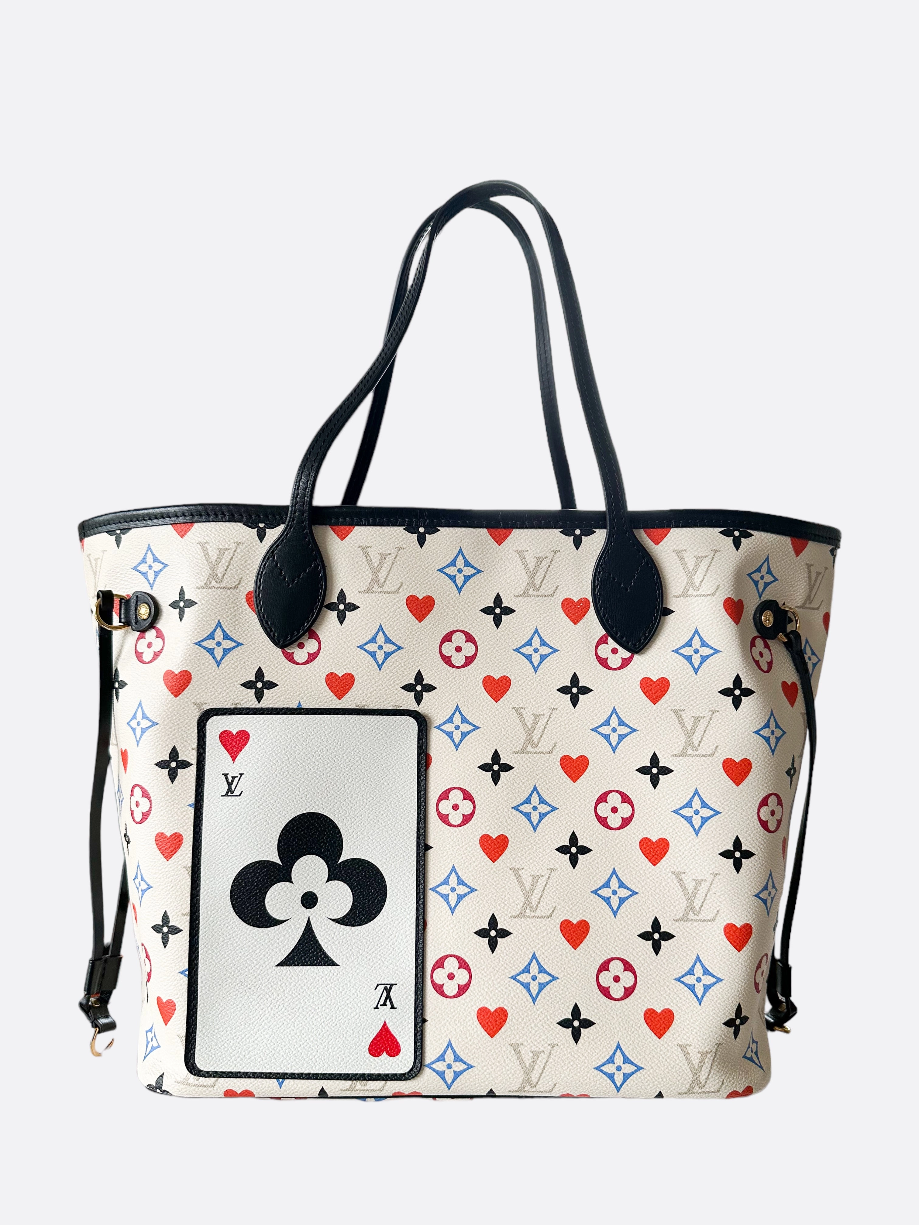 Louis Vuitton White Game On Monogram Neverfull MM