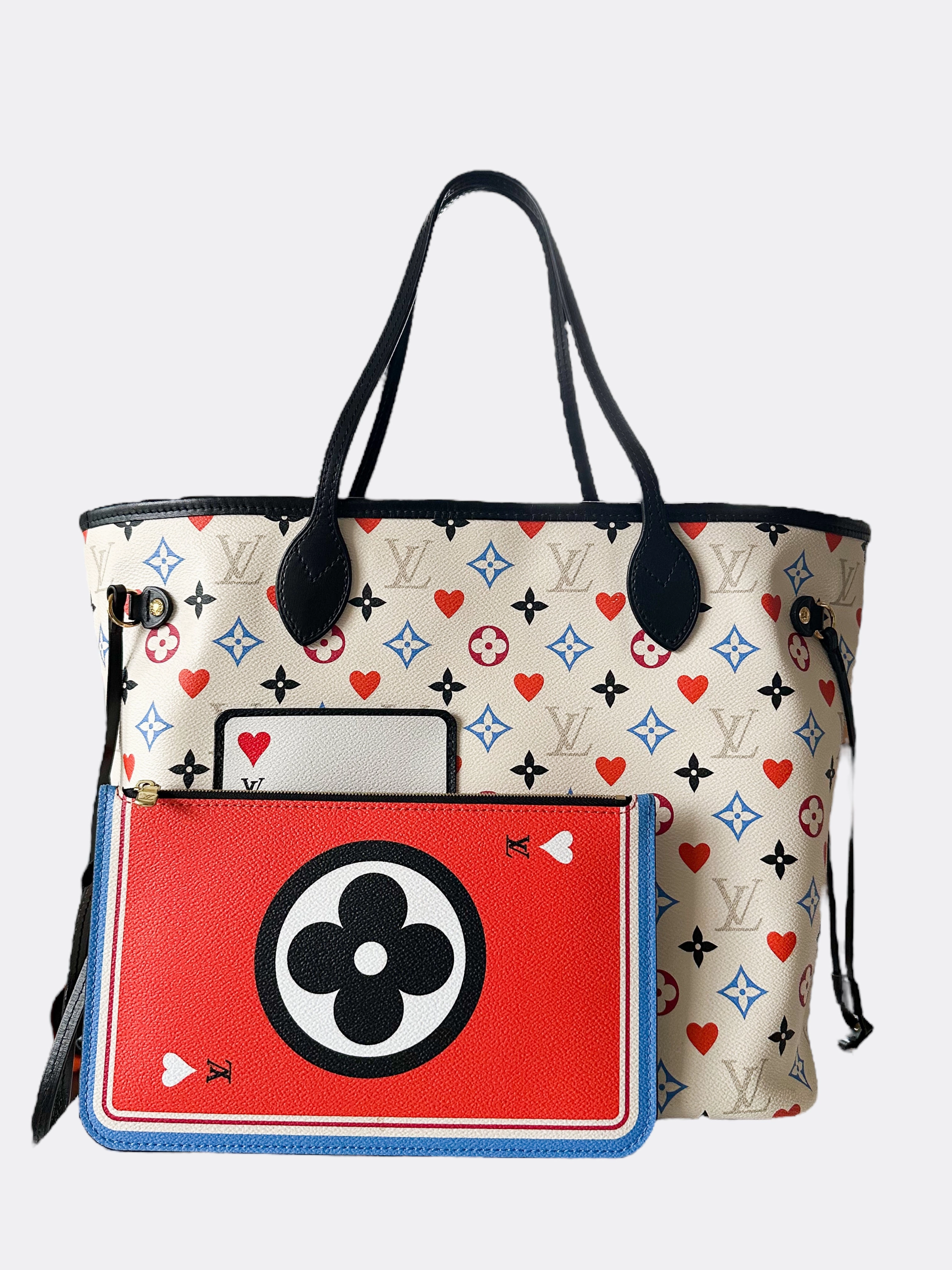 Louis Vuitton White Game On Monogram Neverfull MM