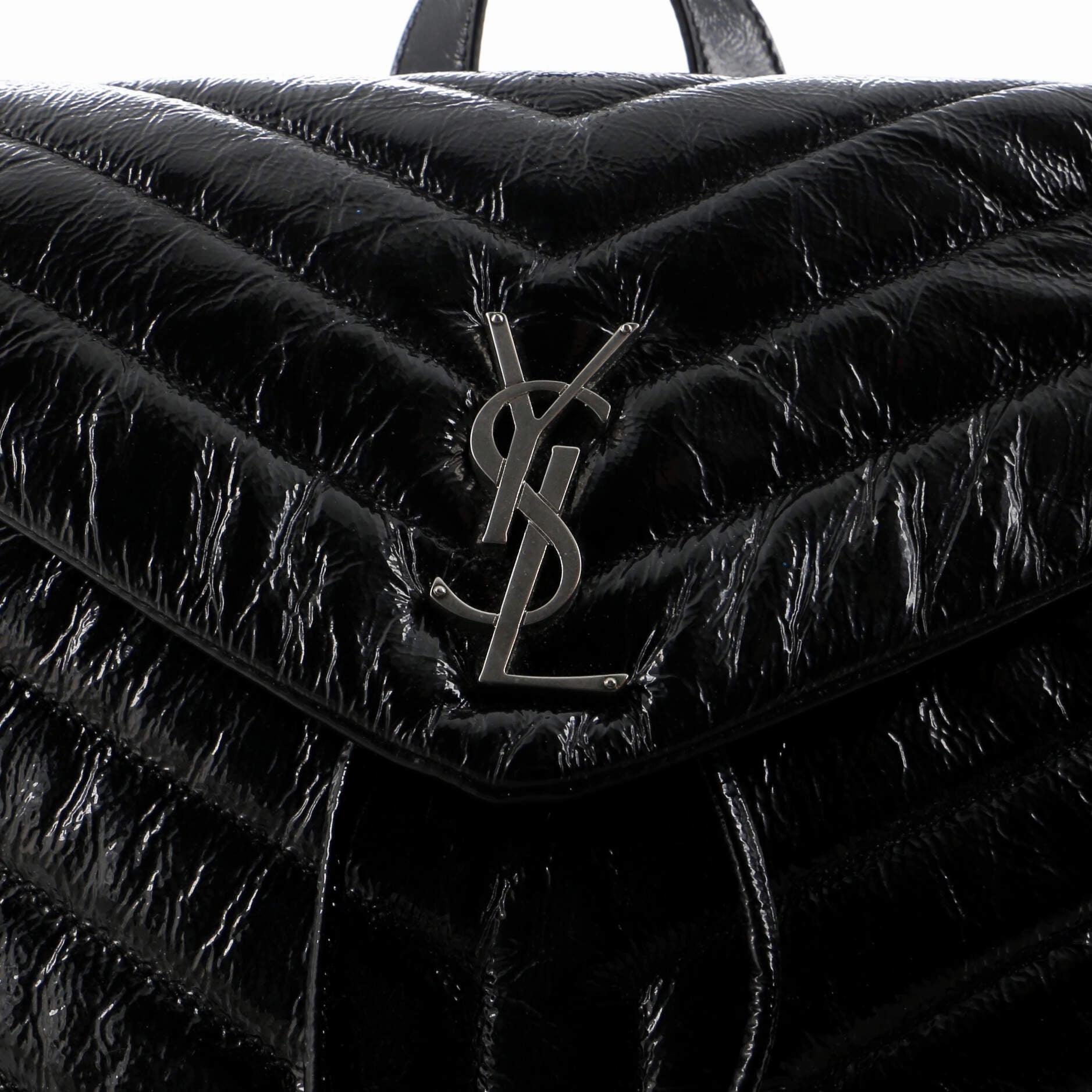 LouLou Backpack Matelasse Chevron Patent Small