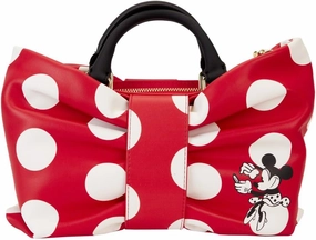 Loungefly Minnie Mouse Rocks the Dots Classic Bow Figural Crossbody Bag Standard