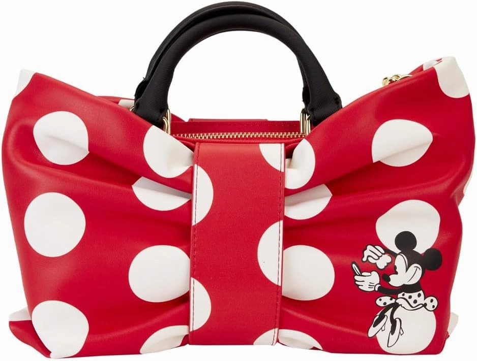 Loungefly Minnie Mouse Rocks the Dots Classic Bow Figural Crossbody Bag Standard