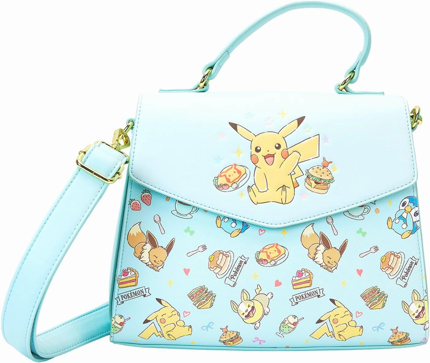 Loungefly Pokmon Cafe Crossbody Bag Pikachu and Friends with Treats Fashion Accessory