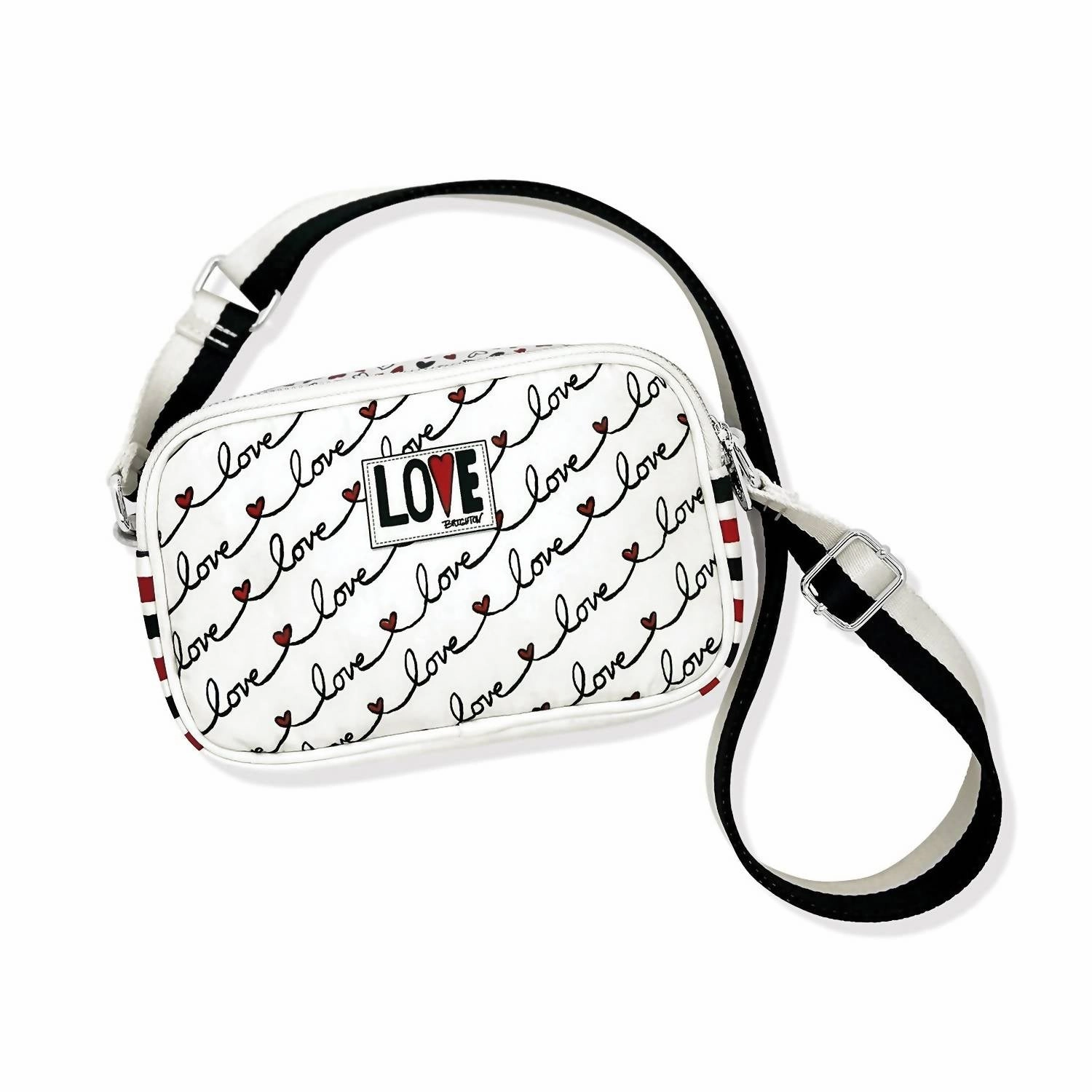 Love Scroll Crossbody Bag In White - Multi