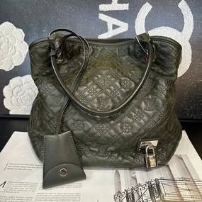 Lv Dark Green Cowhide Moonlight Goddess Series Tote Shoulder Bag