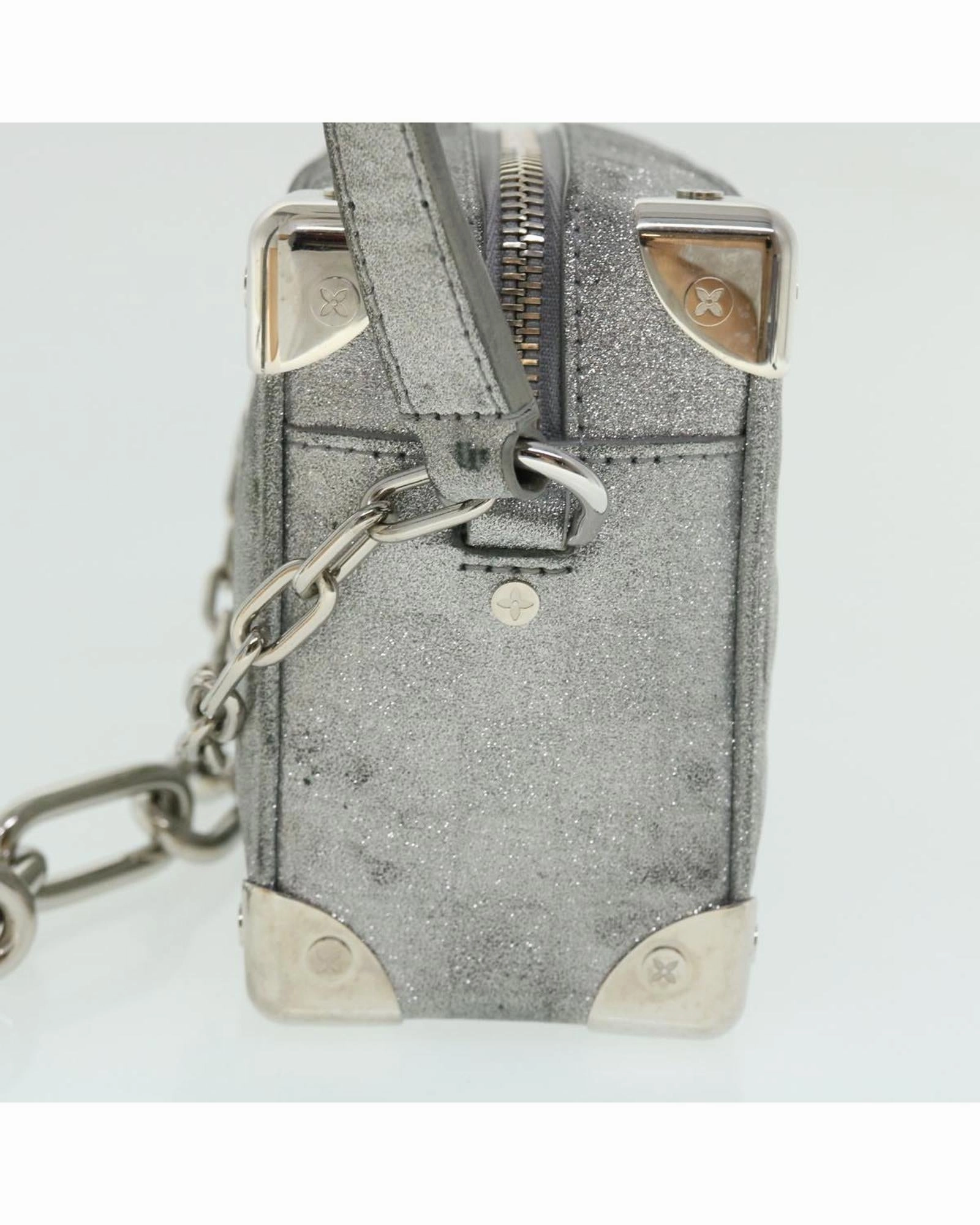 LV Trunk Silver Glitter Shoulder Bag