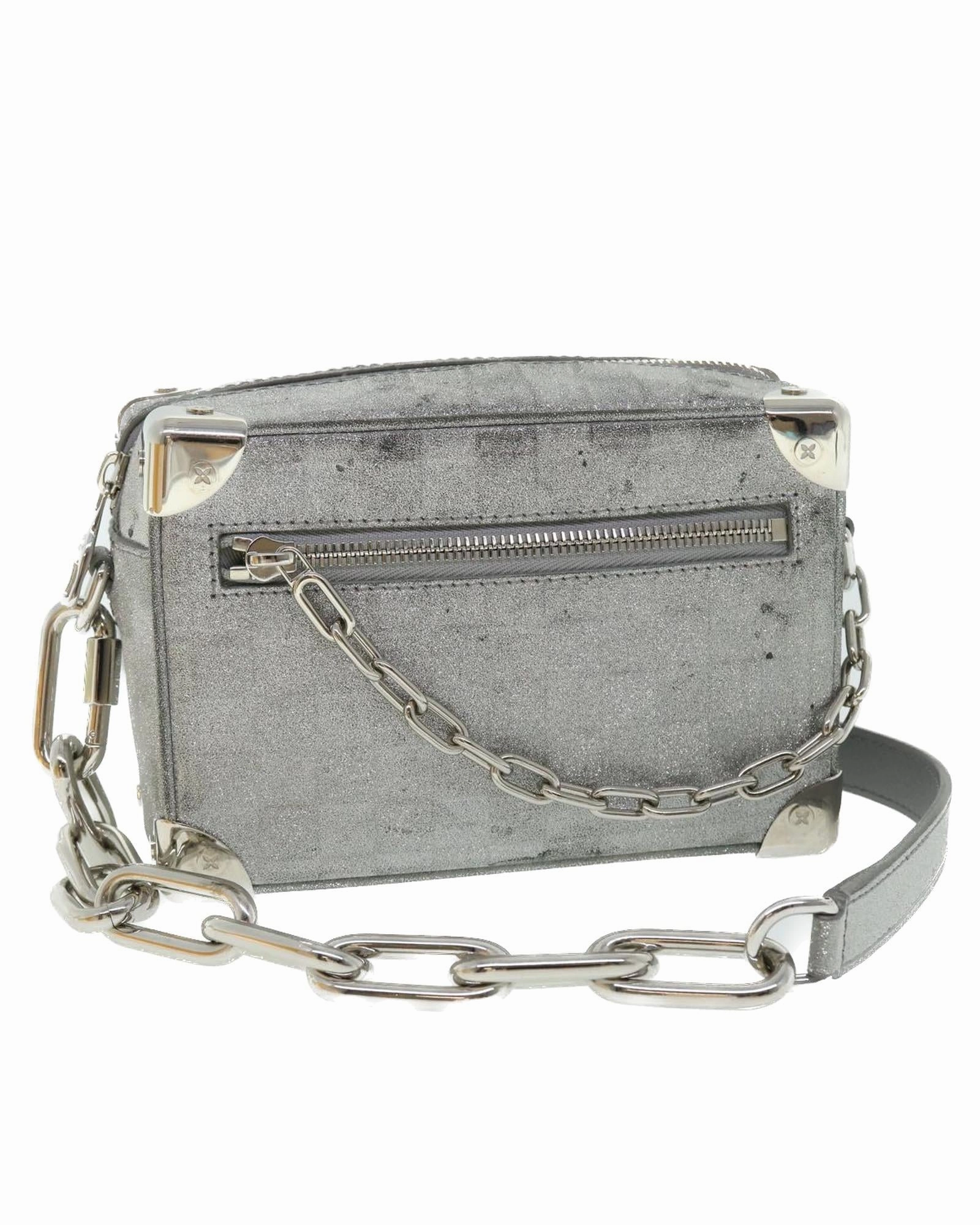 LV Trunk Silver Glitter Shoulder Bag