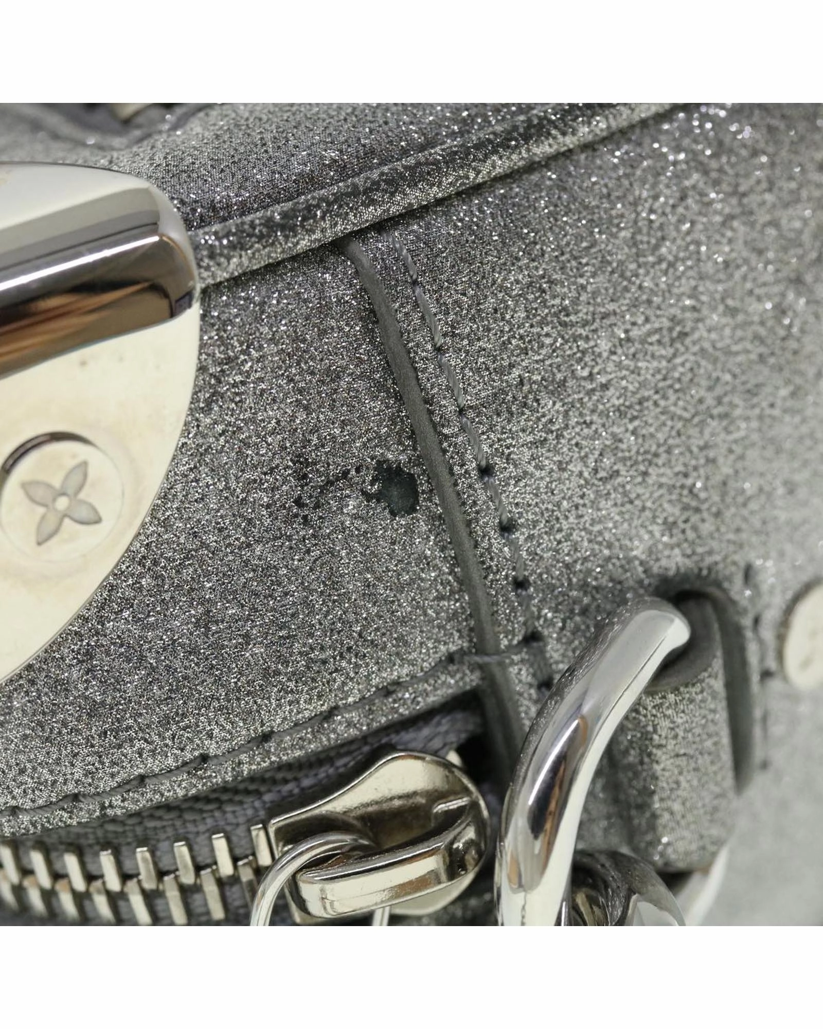 LV Trunk Silver Glitter Shoulder Bag