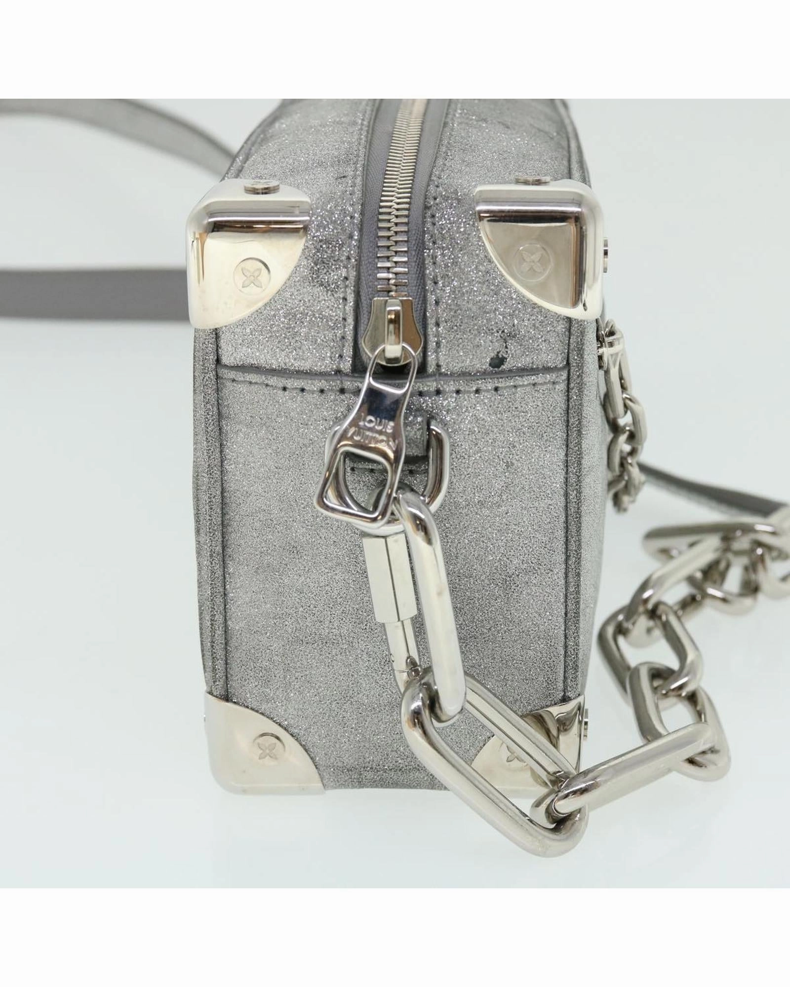 LV Trunk Silver Glitter Shoulder Bag