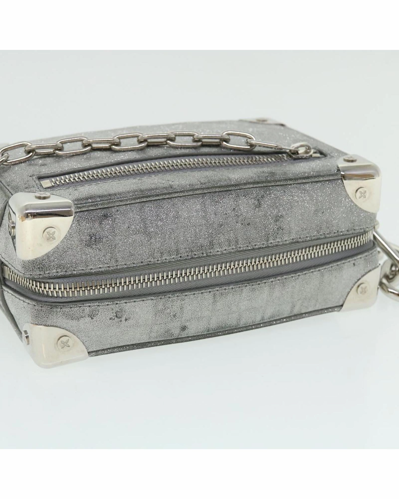 LV Trunk Silver Glitter Shoulder Bag