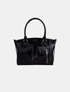 Madison Vegan Leather Handbag | Black
